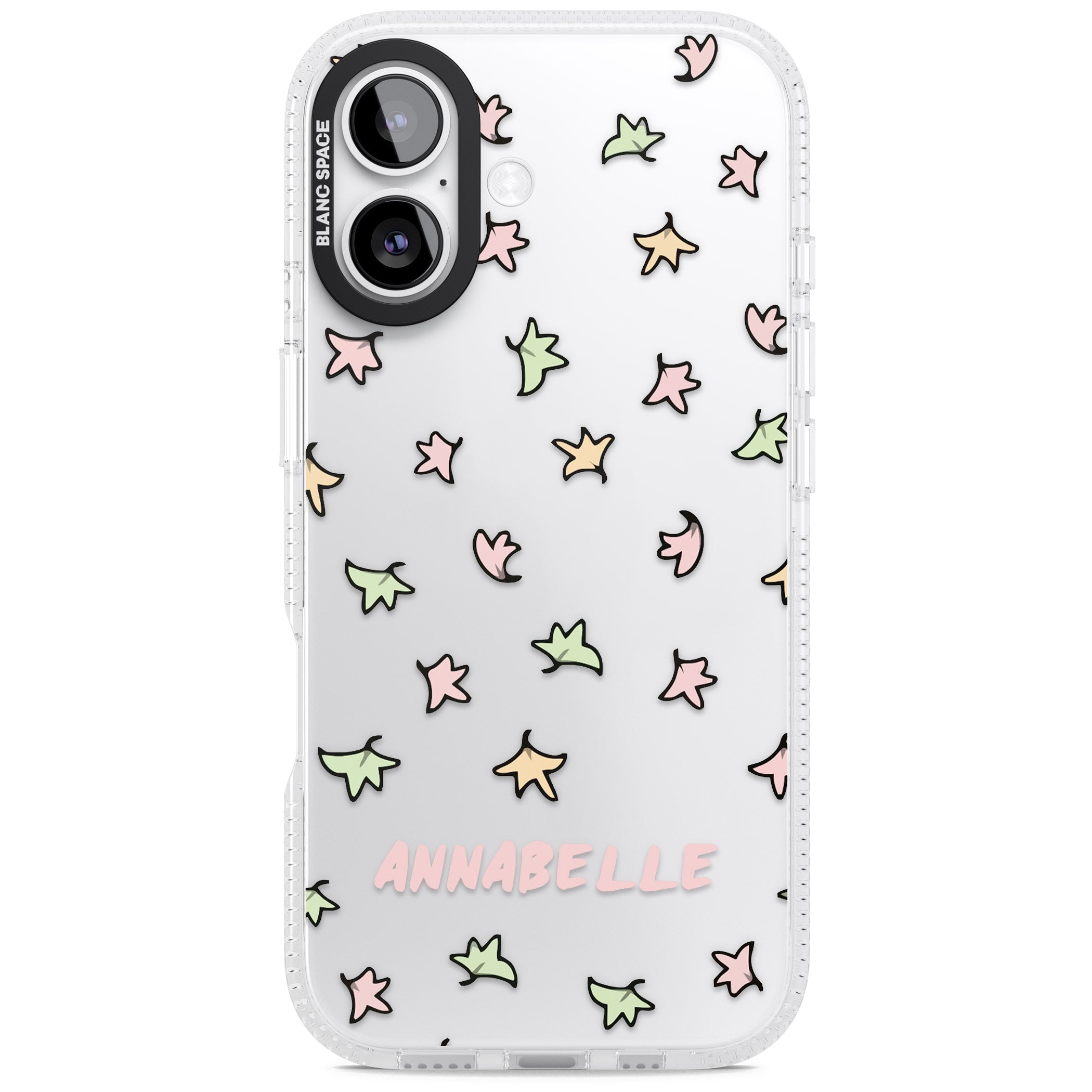 Personalised Heartstopper Leaves Pattern iPhone 17 Impact Air Clear Phone Case
