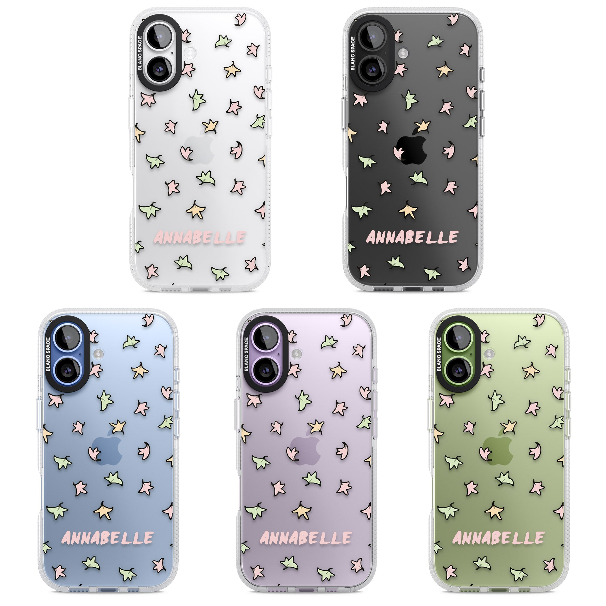 Personalised Heartstopper Leaves Pattern iPhone 17 Impact Air Clear Phone Case APT Impact Protection