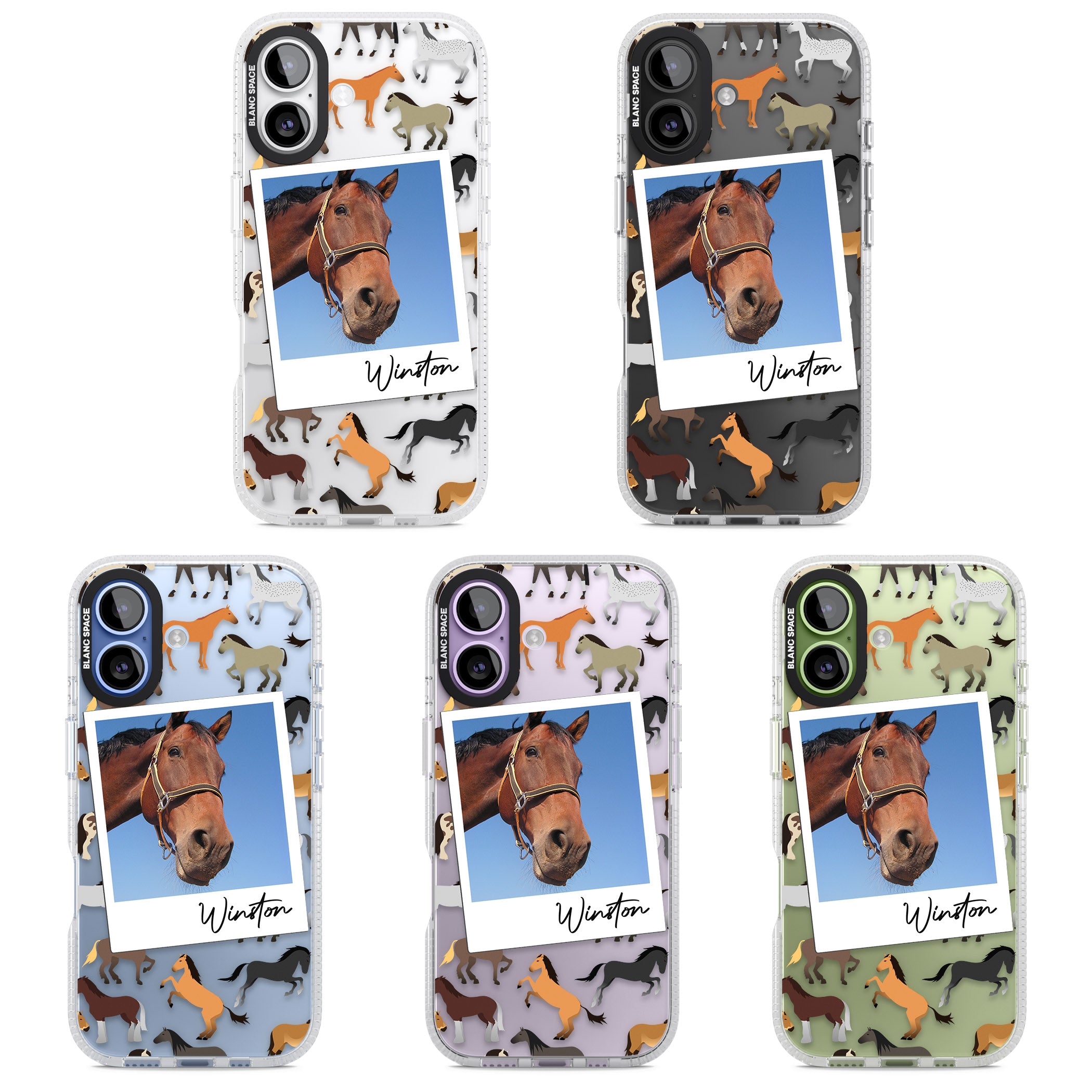 Personalised Horse Polaroid iPhone 17 Impact Air Clear Phone Case APT Impact Protection