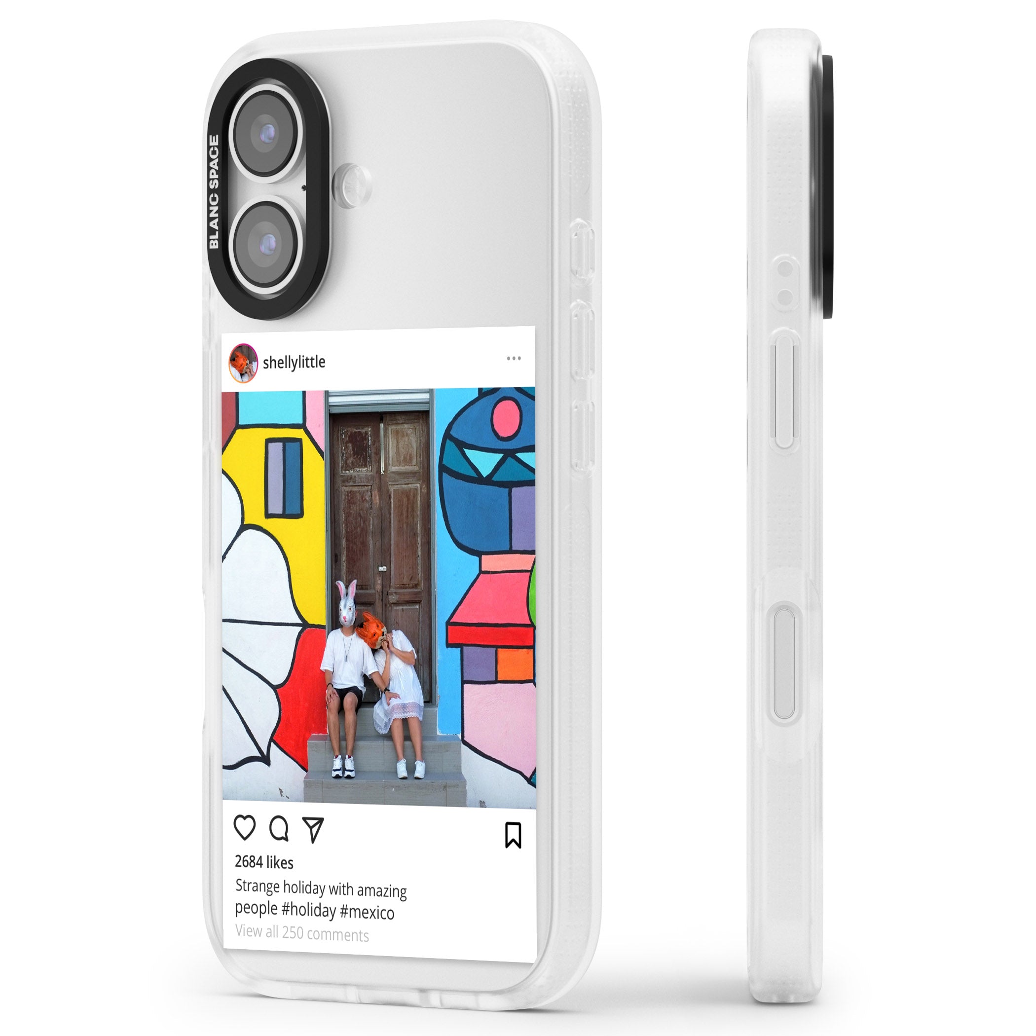 Personalised Instagram iPhone 17 Impact Air Clear Phone Case Side Profile