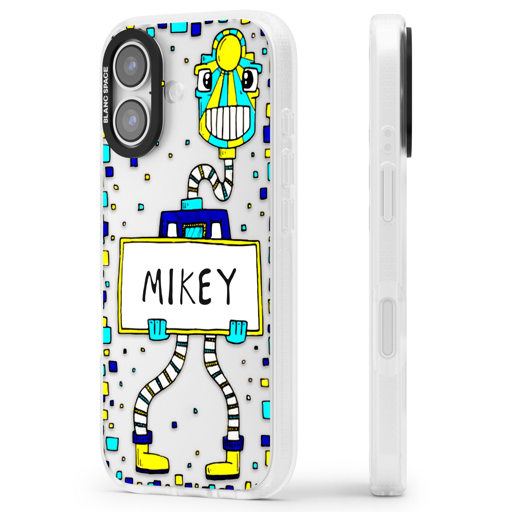 Personalised Tubes Guy iPhone 17 Impact Air Clear Phone Case Side Profile