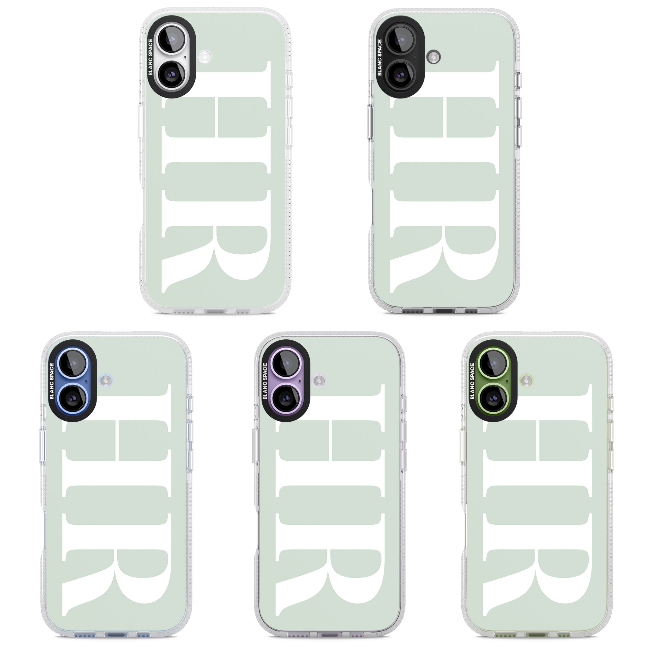 Personalised White & Seafoam Green Letters iPhone 17 Impact Air Clear Phone Case APT Impact Protection