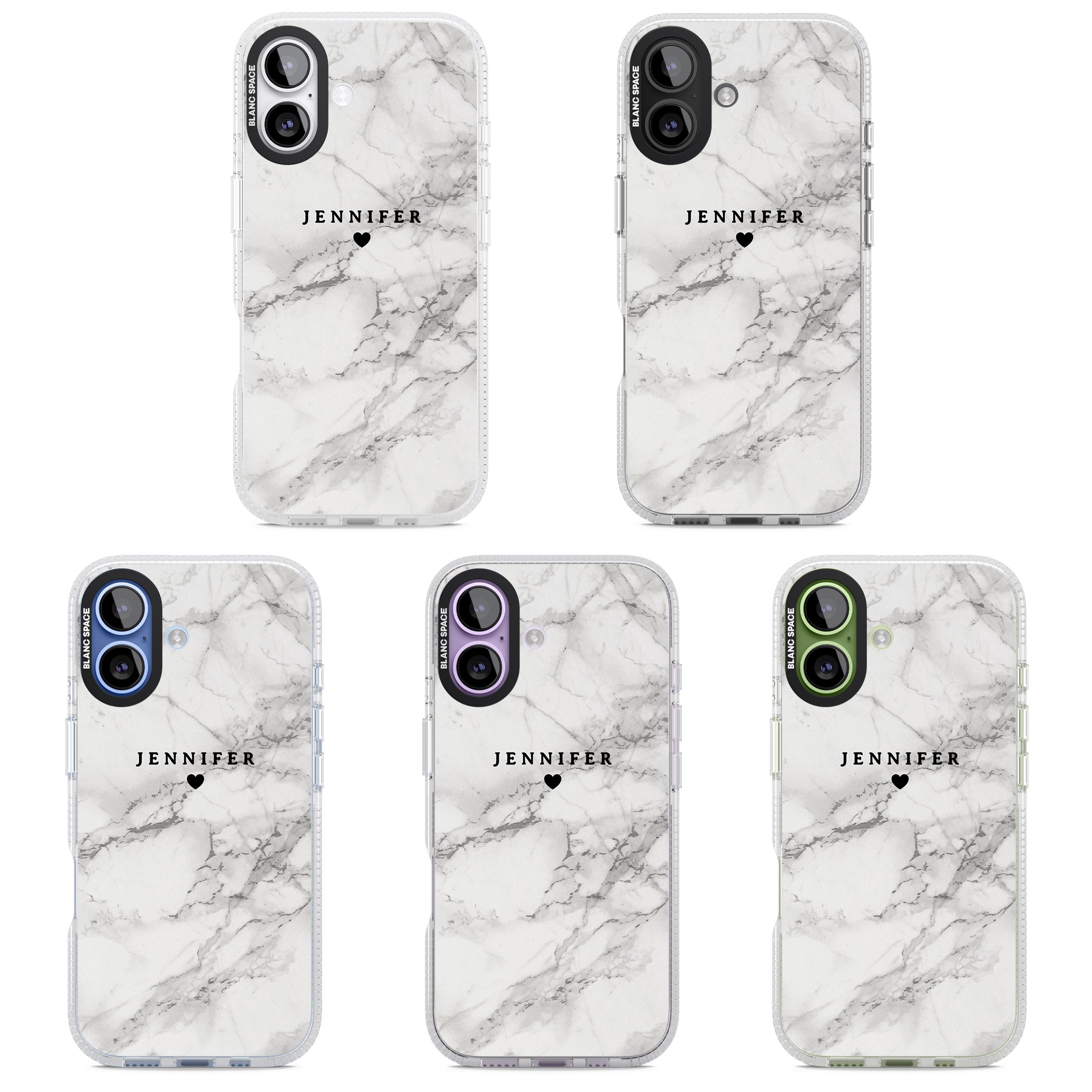 Personalised Classic Grey Marble iPhone 17 Impact Air Clear Phone Case APT Impact Protection