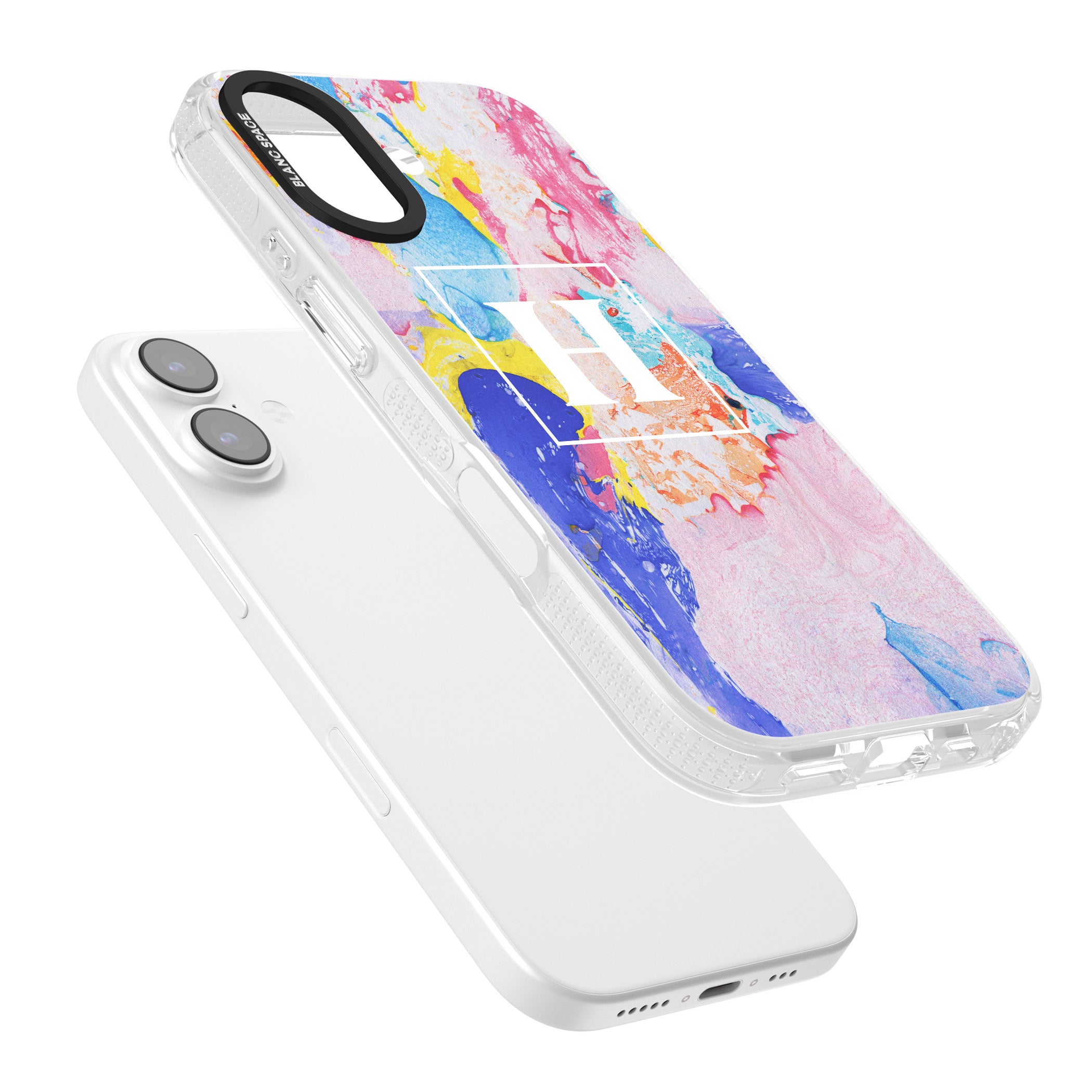 Personalised Pastel Marble Mix iPhone 17 Impact Air Clear Phone Case Colours