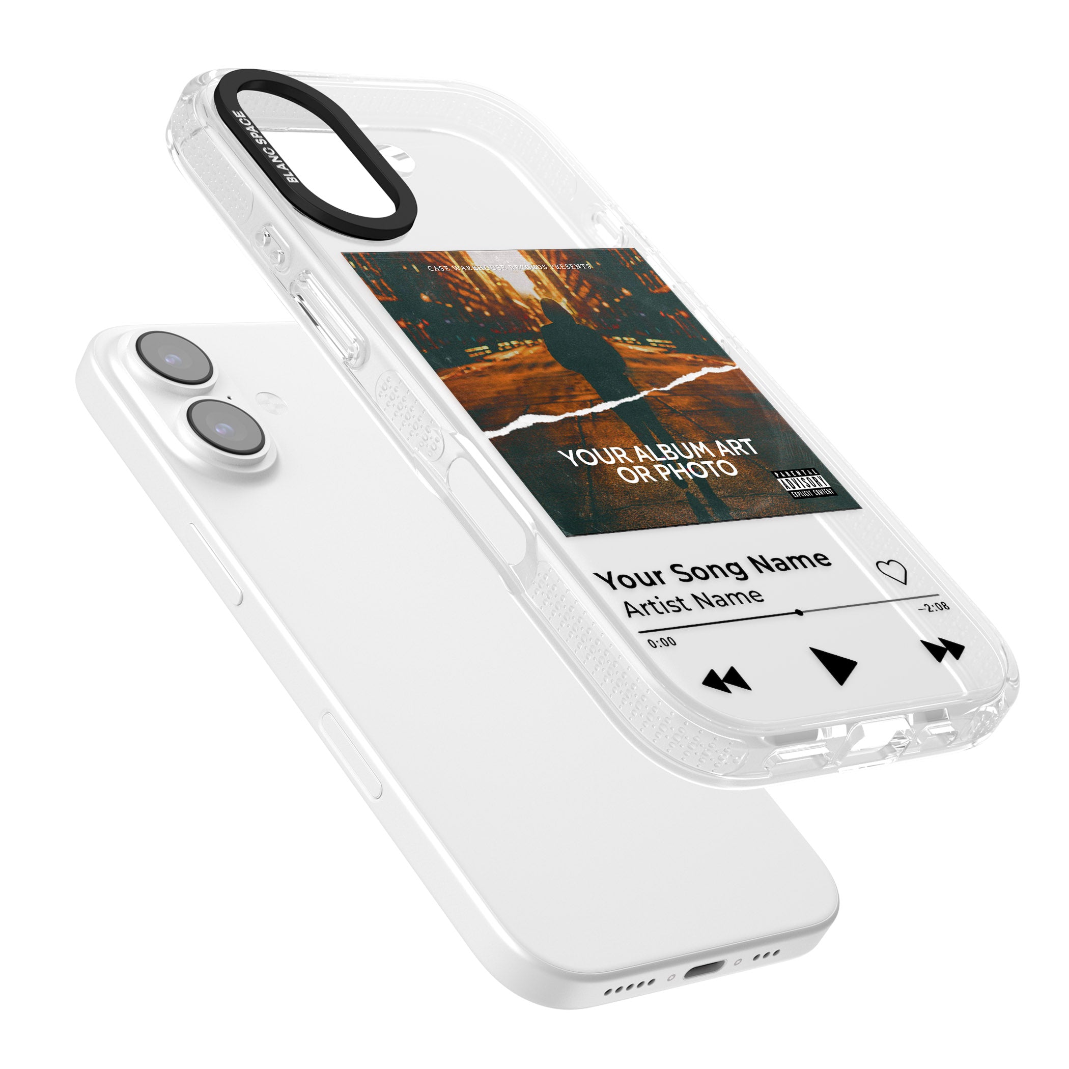 Personalised Album Art iPhone 17 Impact Air Clear Phone Case Colours