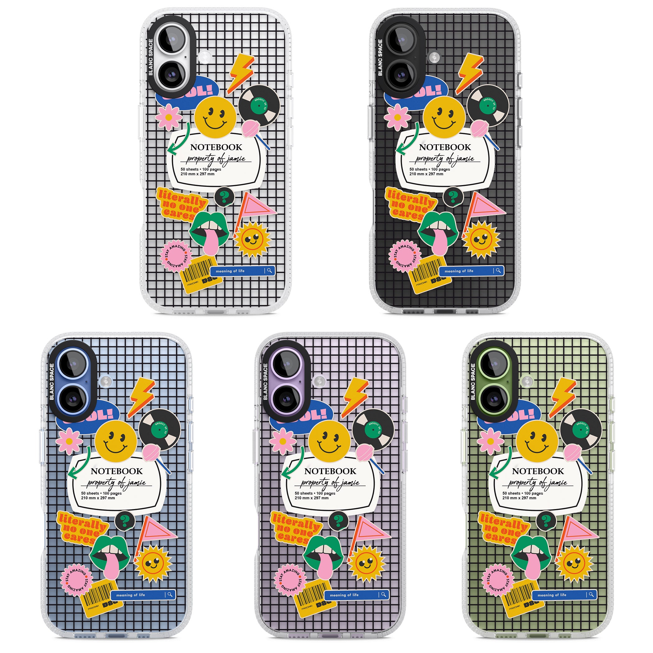 Personalised Sticker Mix Grid iPhone 17 Impact Air Clear Phone Case APT Impact Protection