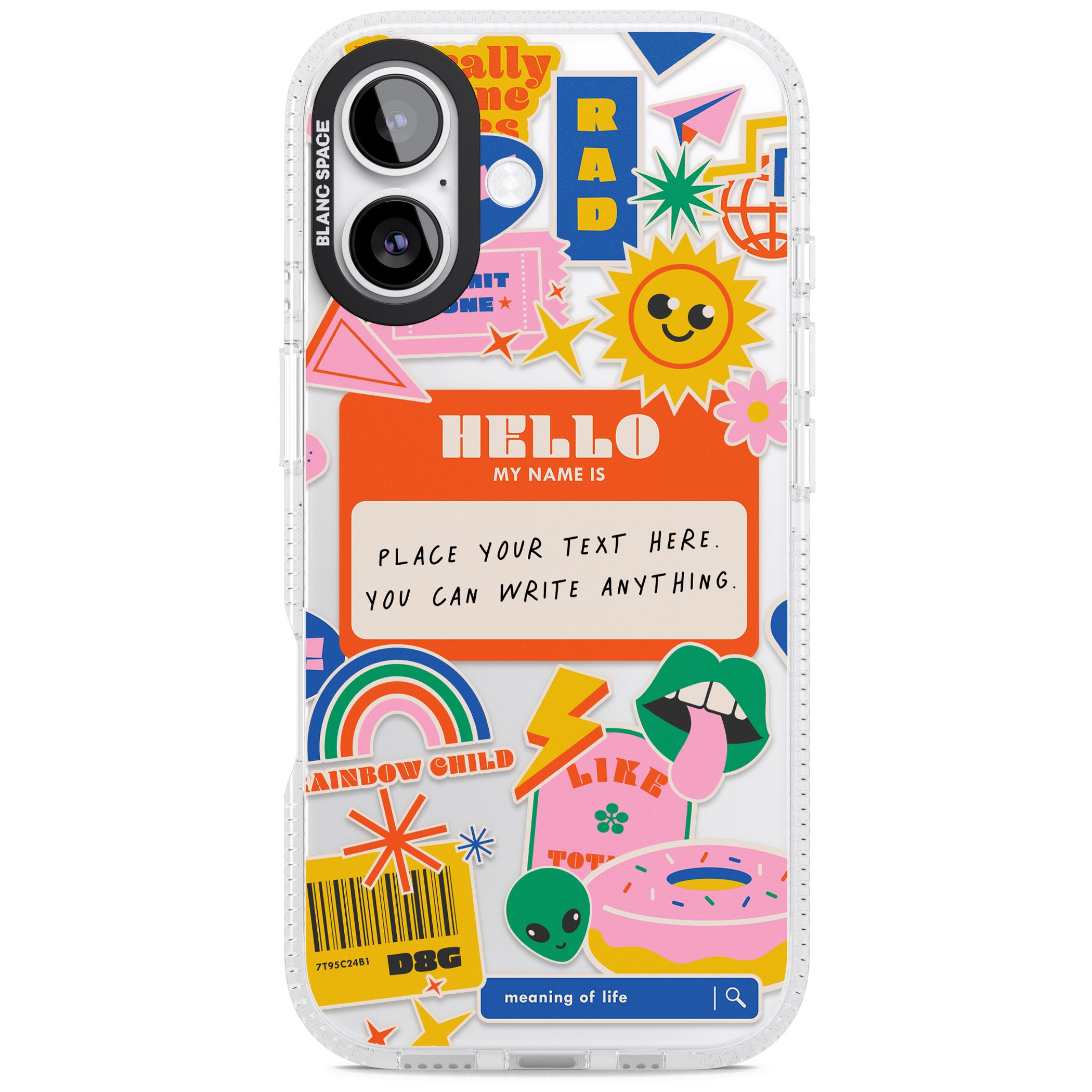 Personalised Retro Vibes Sticker iPhone 17 Impact Air Clear Phone Case
