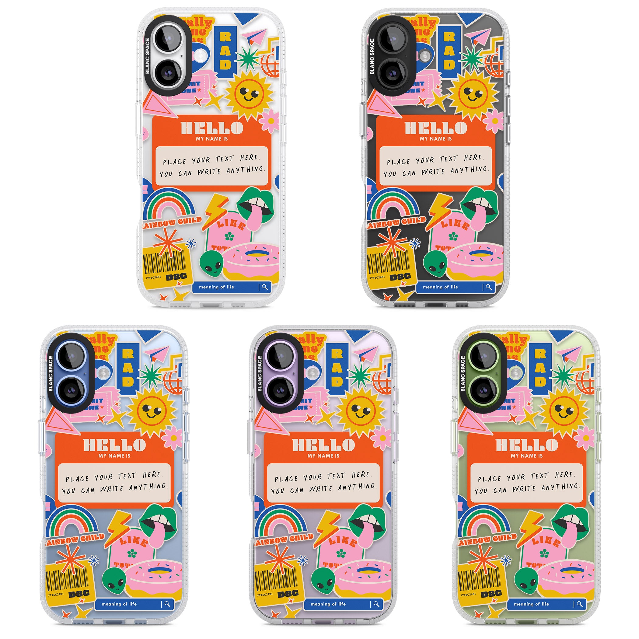 Personalised Retro Vibes Sticker iPhone 17 Impact Air Clear Phone Case APT Impact Protection