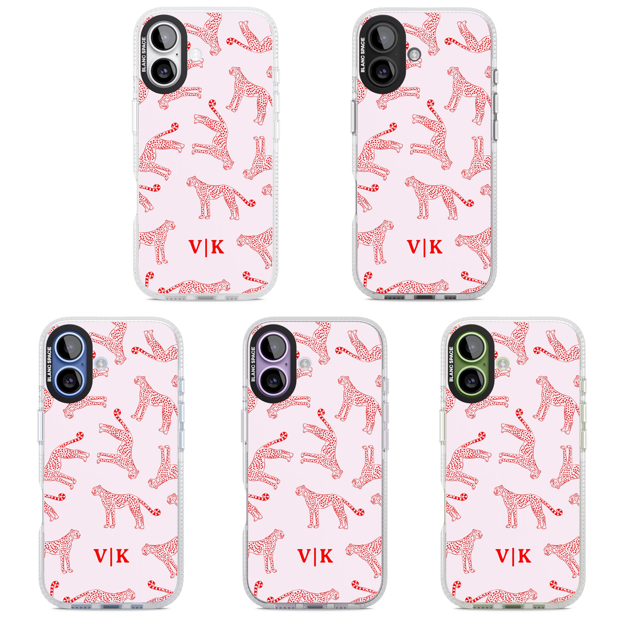 Personalised Red & Pink Cheetah iPhone 17 Impact Air Clear Phone Case APT Impact Protection