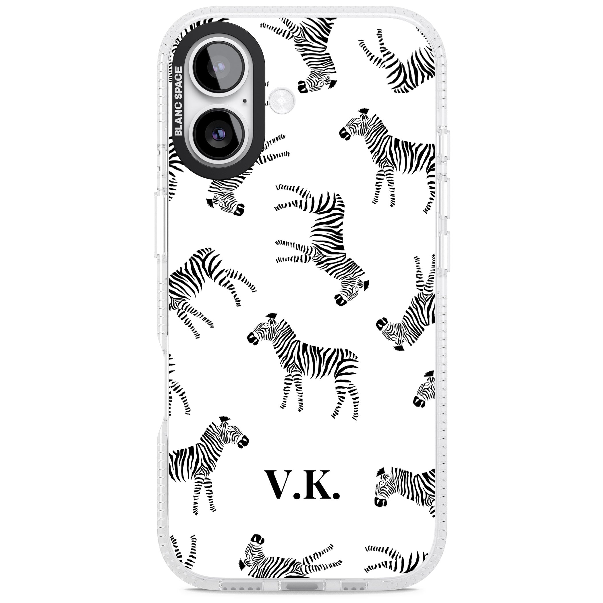 Personalised Zebra Pattern iPhone 17 Impact Air Clear Phone Case