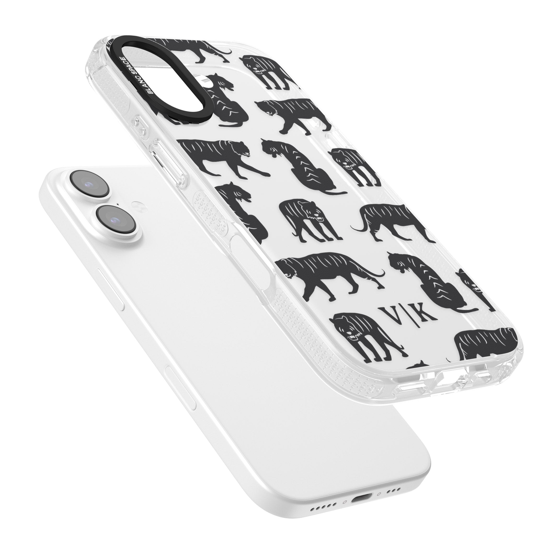 Personalised Tiger Silhouettes iPhone 17 Impact Air Clear Phone Case Colours