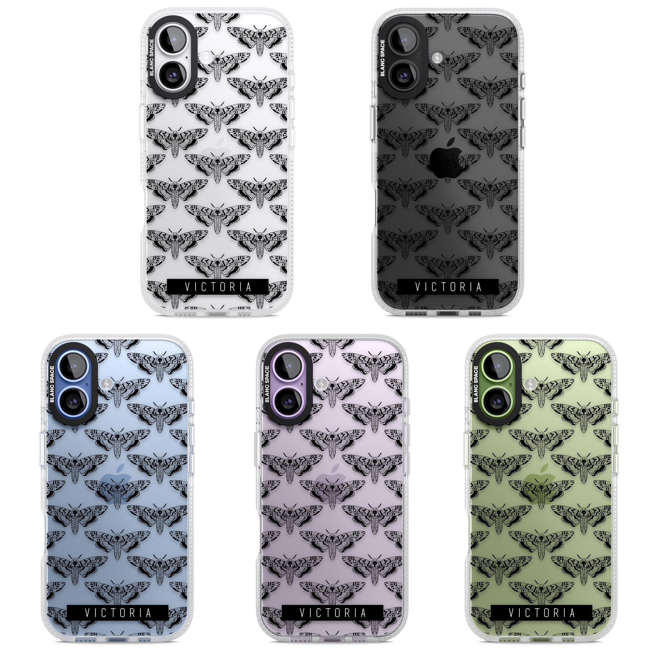 Personalised Hawk Moth Pattern iPhone 17 Impact Air Clear Phone Case APT Impact Protection