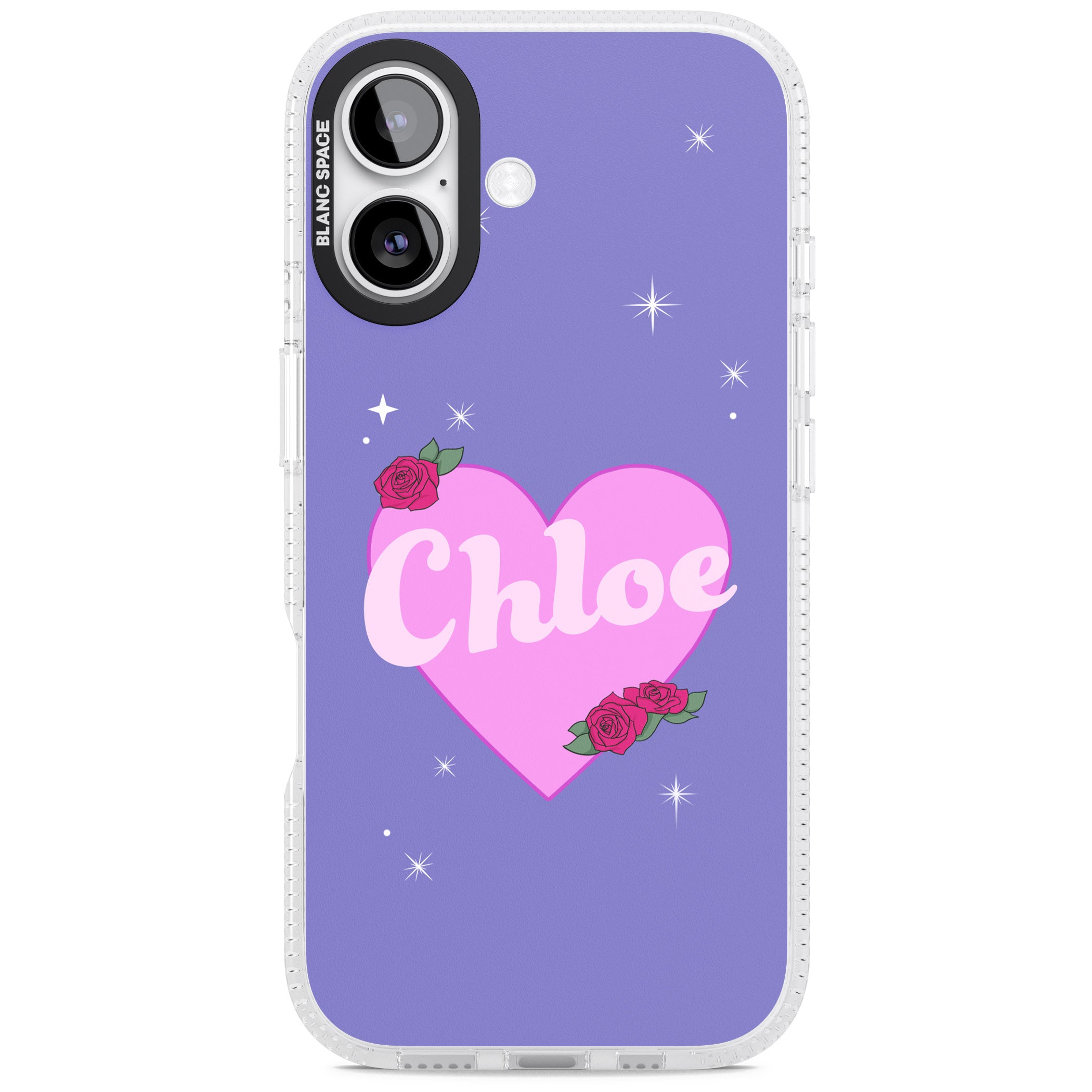Personalised Glamorous Love Heart iPhone 17 Impact Air Clear Phone Case