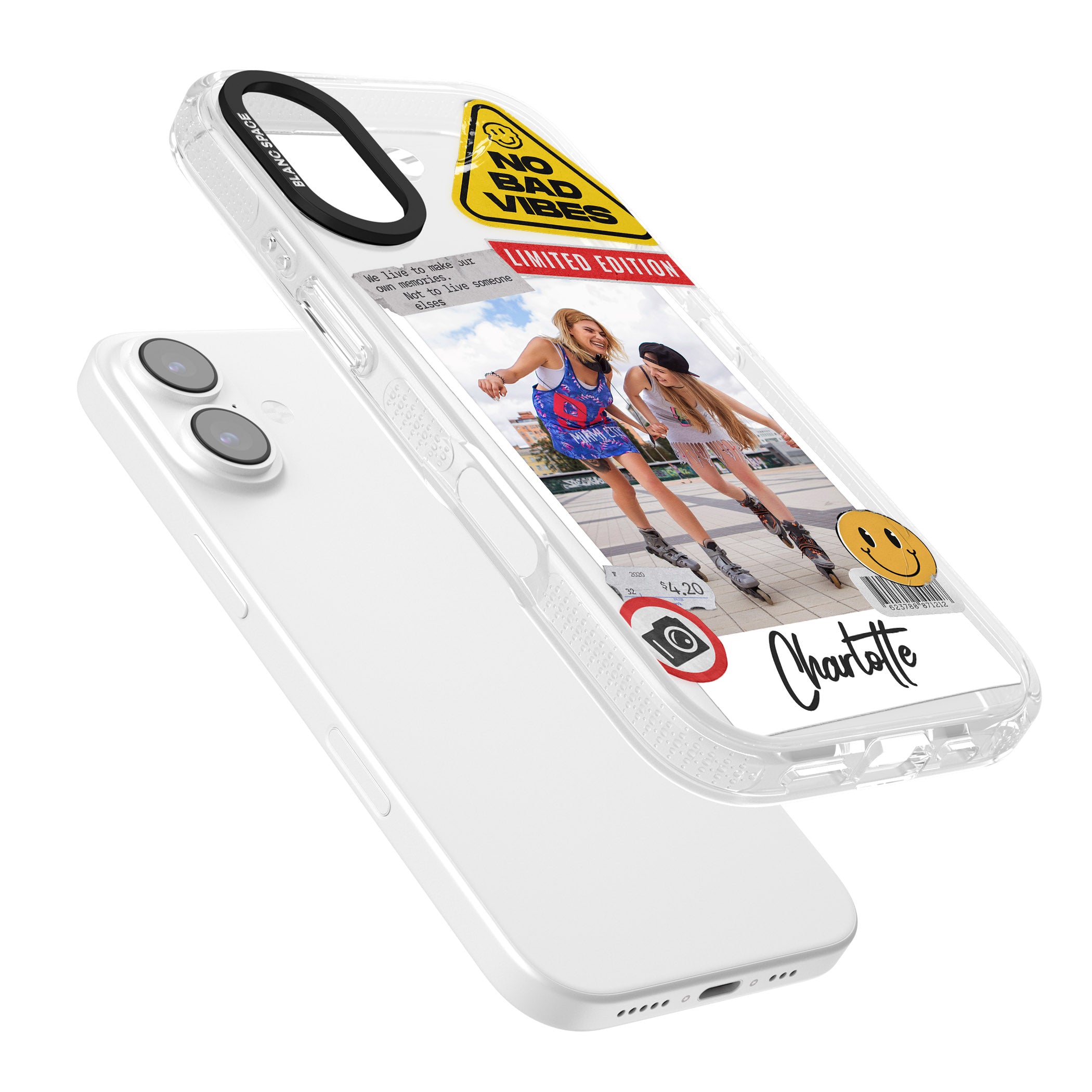 Personalised Sticker Mix Instant Photo iPhone 17 Impact Air Clear Phone Case Colours