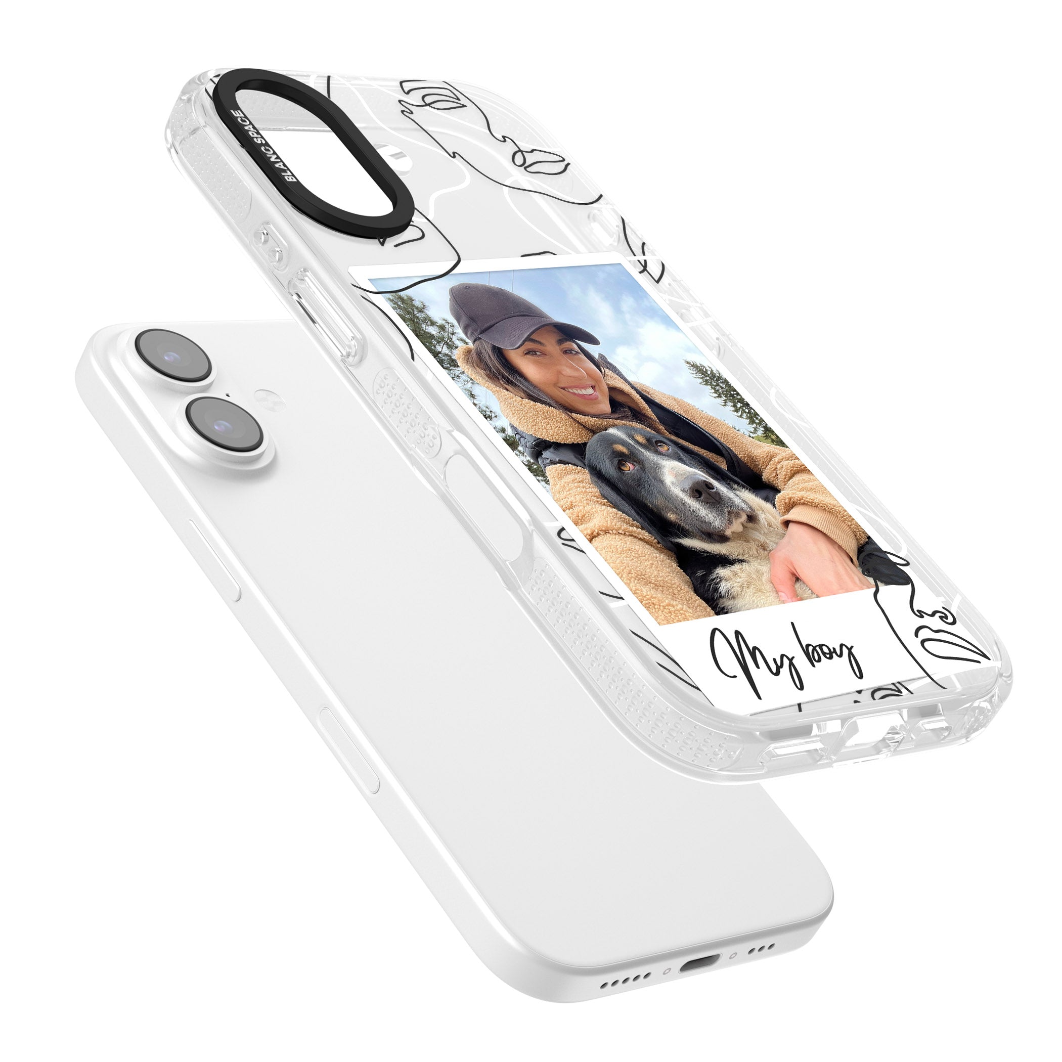 Personalised Abstract Faces Instant Photo iPhone 17 Impact Air Clear Phone Case Colours