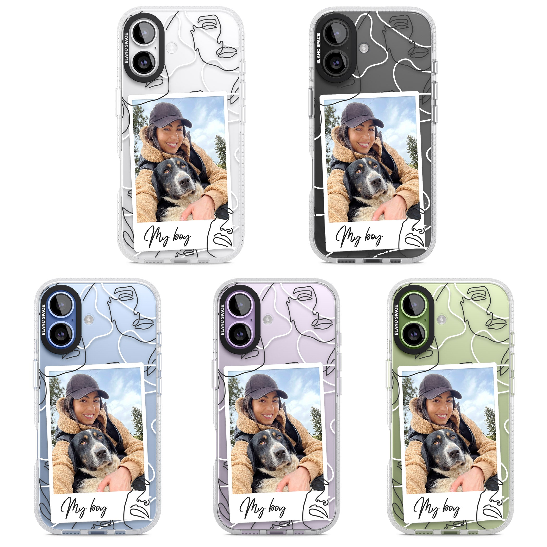 Personalised Abstract Faces Instant Photo iPhone 17 Impact Air Clear Phone Case APT Impact Protection