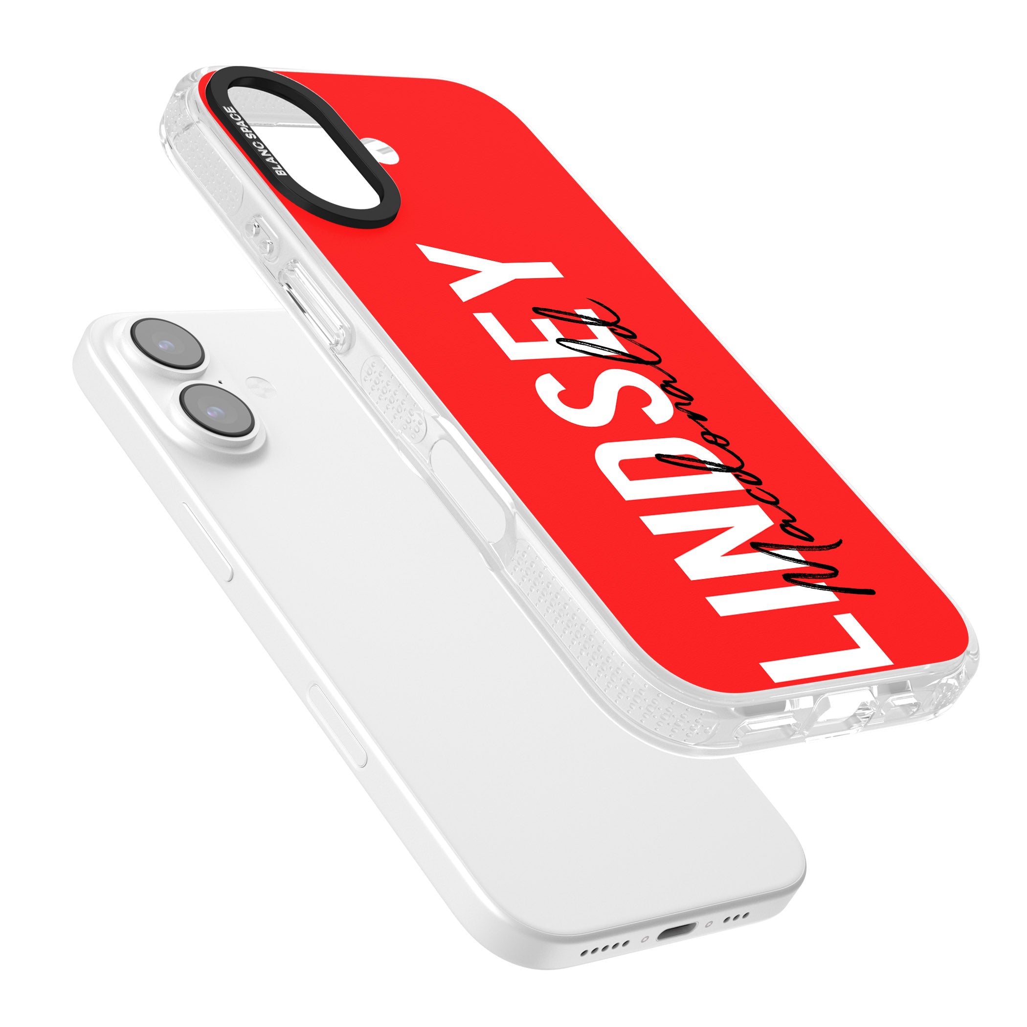 Personalised Bold Name: Red iPhone 17 Impact Air Clear Phone Case Colours