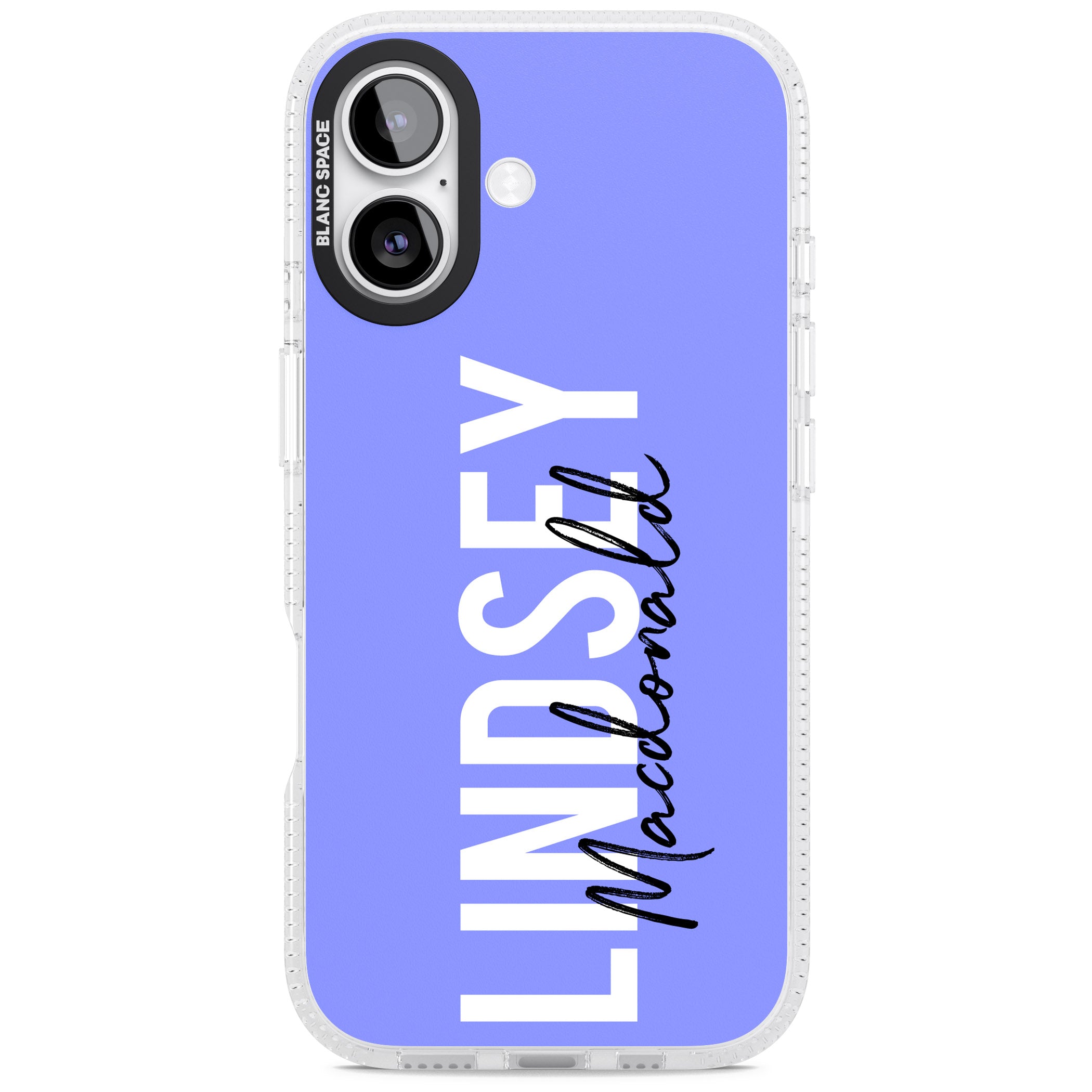 Personalised Bold Name: Purple iPhone 17 Impact Air Clear Phone Case