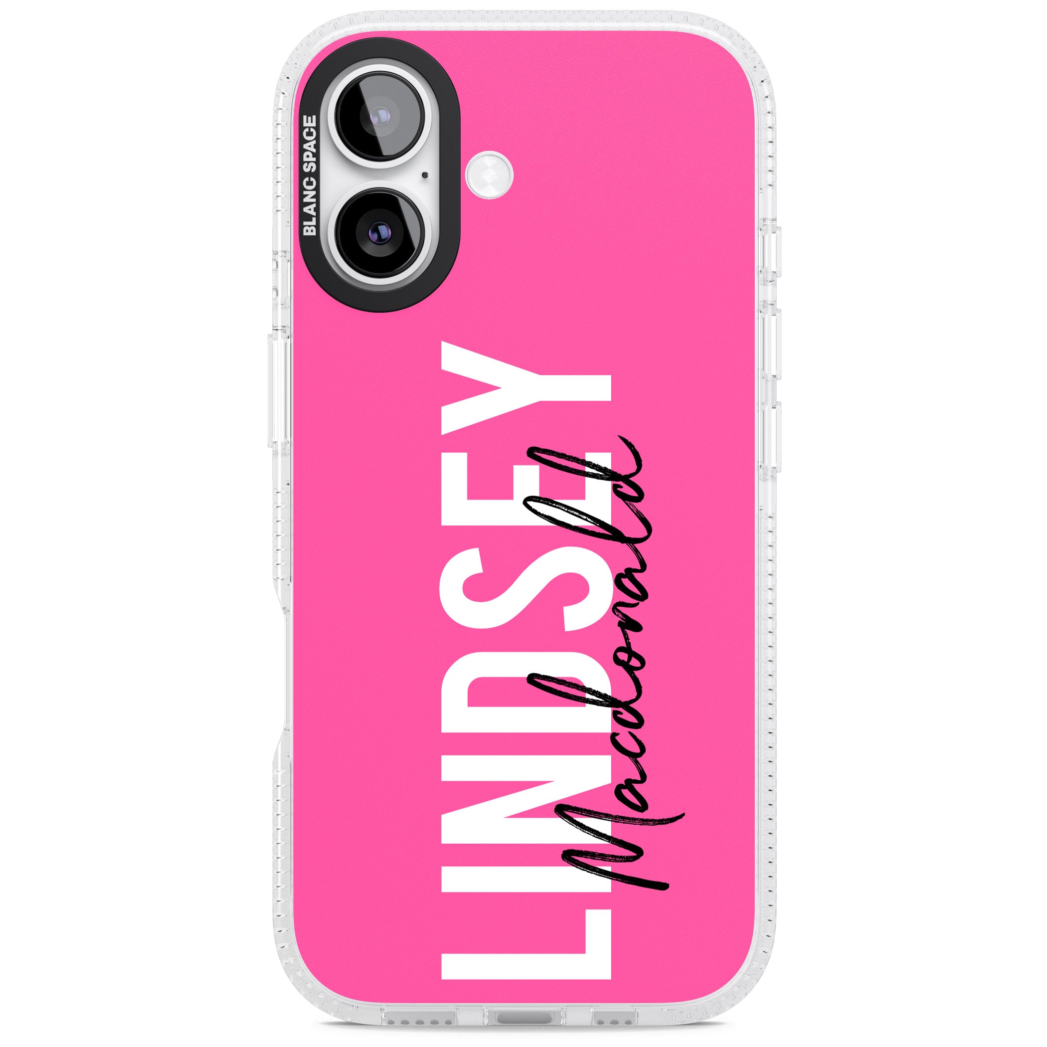 Personalised Bold Name: Pink iPhone 17 Impact Air Clear Phone Case