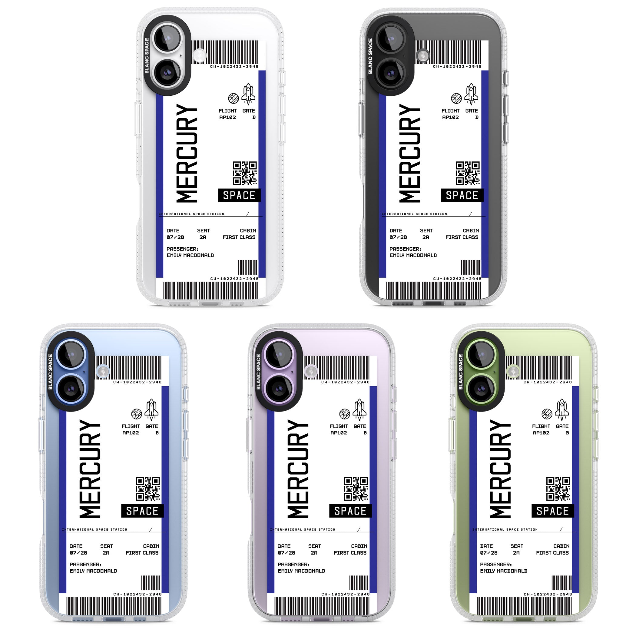 Personalised Mercury Travel Ticket iPhone 17 Impact Air Clear Phone Case APT Impact Protection