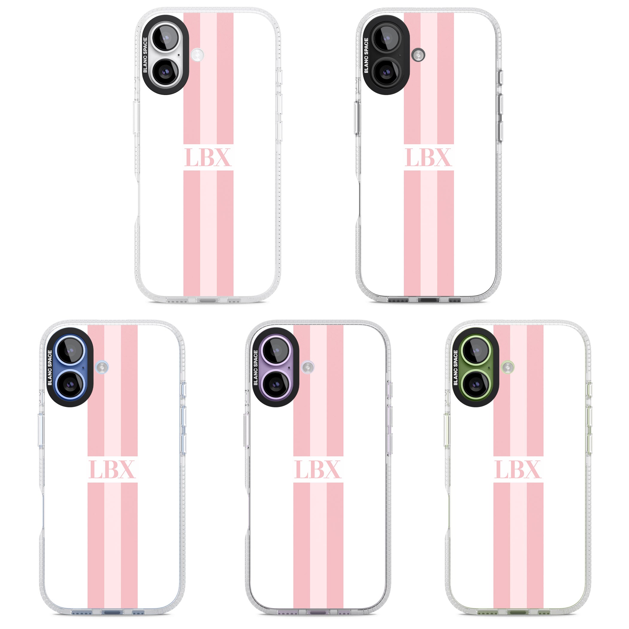 Personalised Minimal Pink Stripe iPhone 17 Impact Air Clear Phone Case APT Impact Protection
