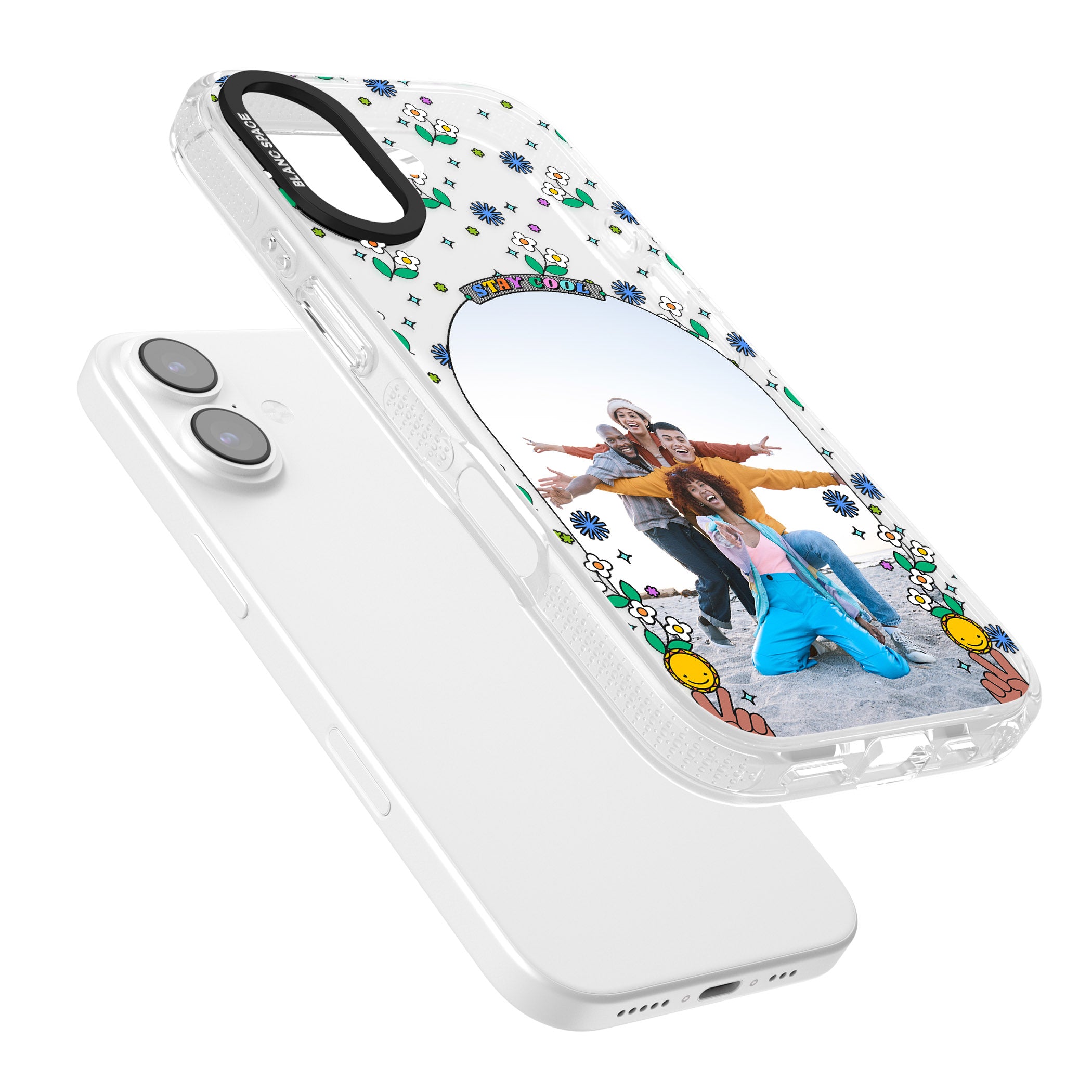 Personalised Summer Photo Frame iPhone 17 Impact Air Clear Phone Case Colours