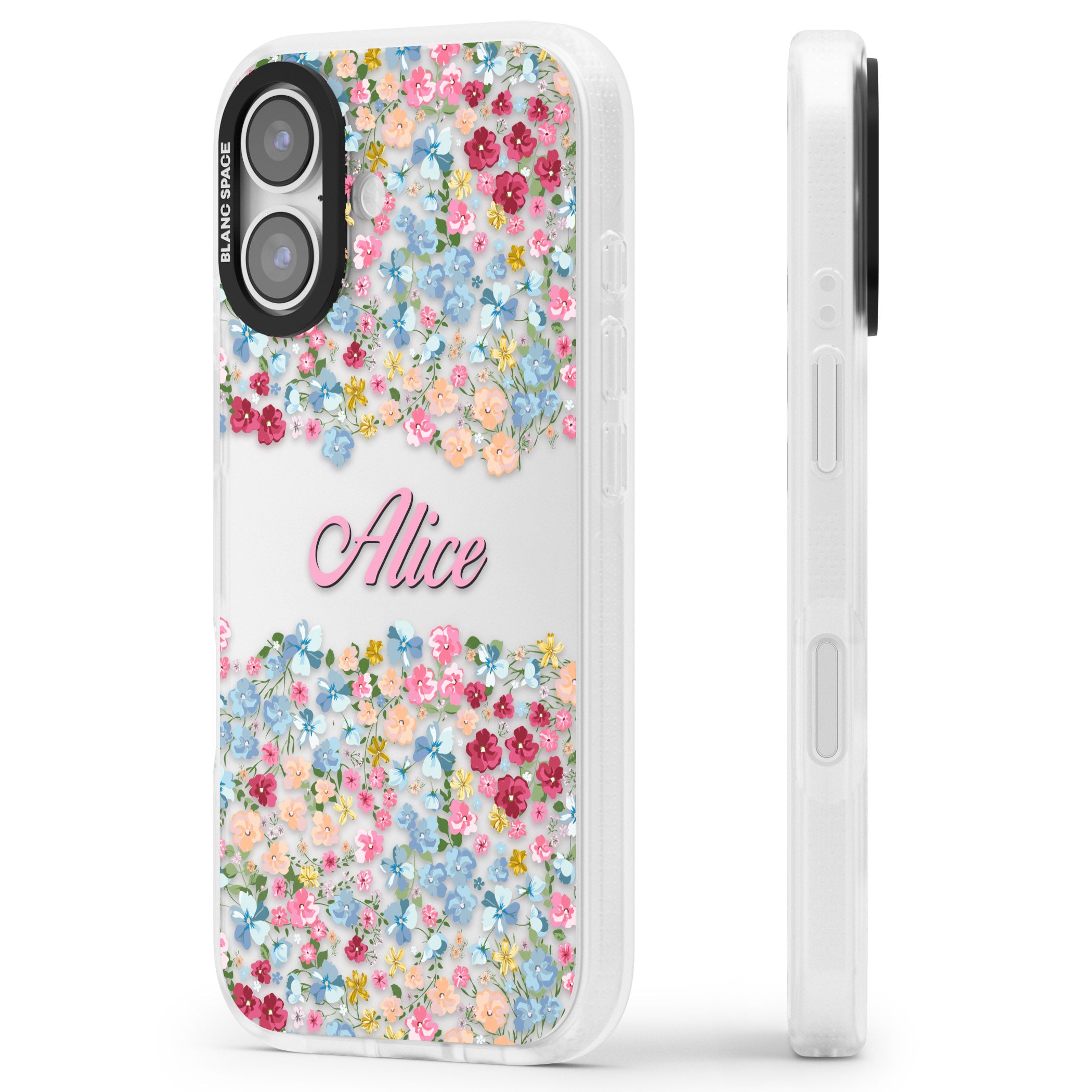 Personalised Venetian Meadow iPhone 17 Impact Air Clear Phone Case Side Profile