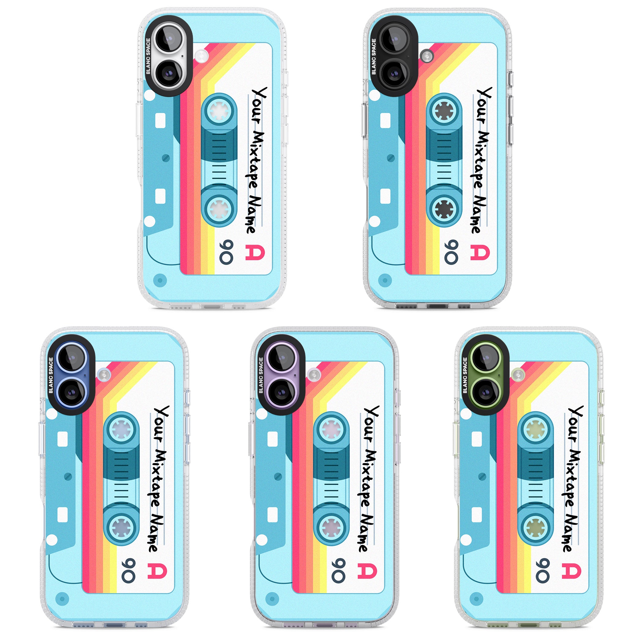 Personalised Retro Mixtape Sporty iPhone 17 Impact Air Clear Phone Case APT Impact Protection