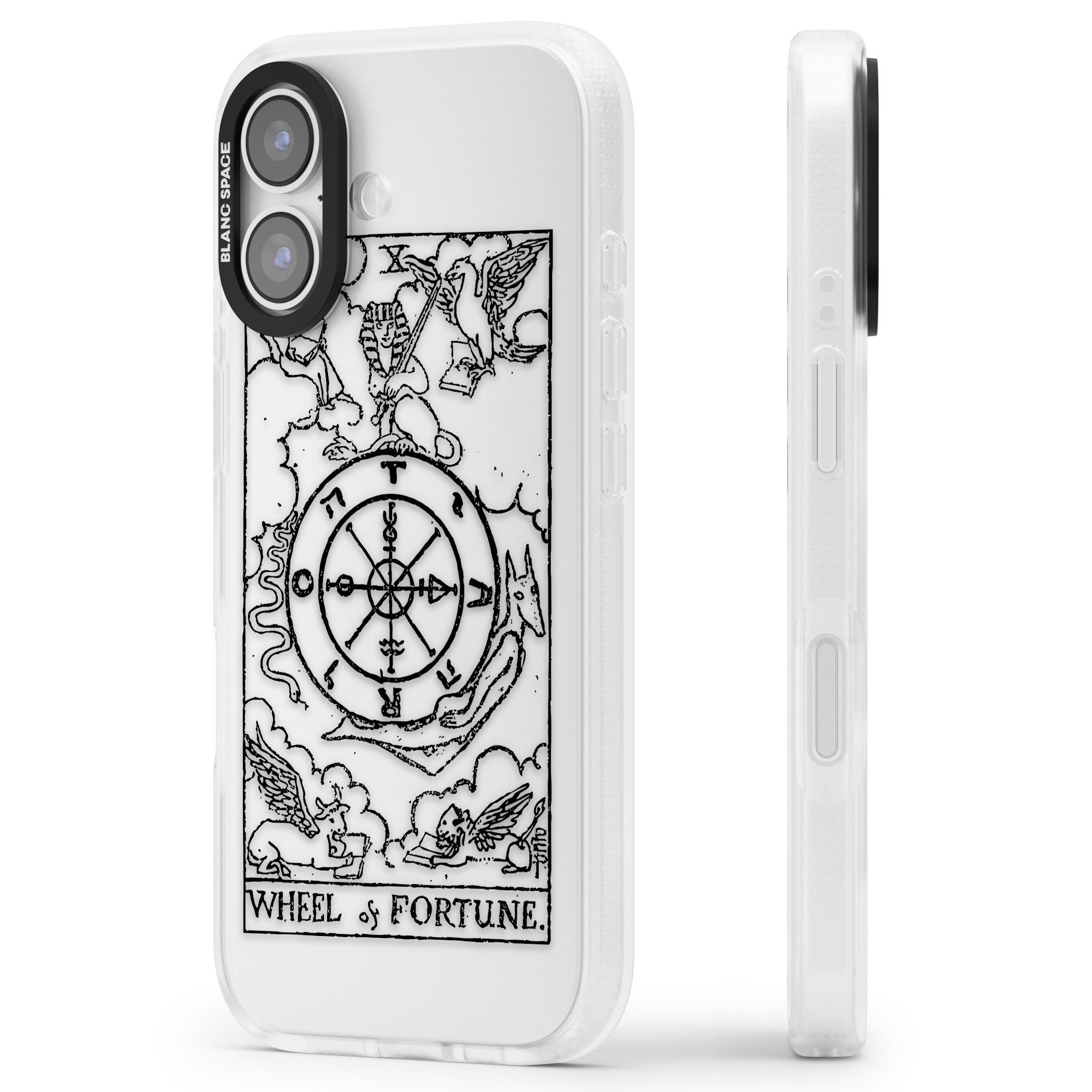 Personalised Wheel Of Fortune Tarot Transparent iPhone 17 Impact Air Clear Phone Case Side Profile