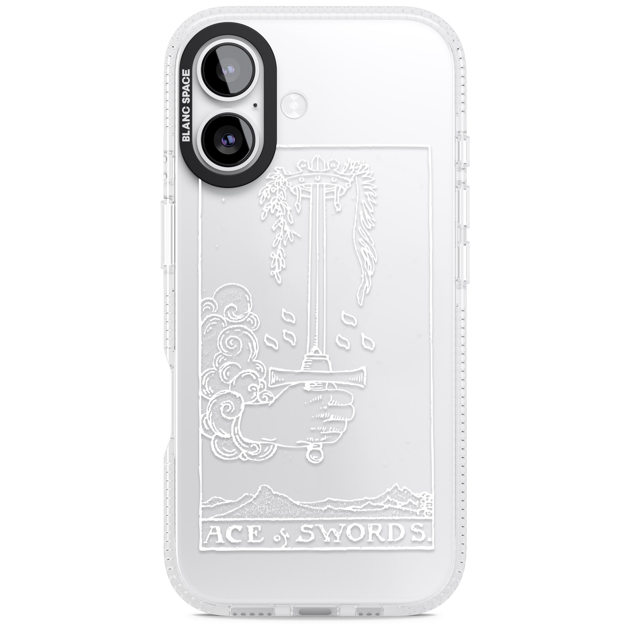 Personalised Ace Of Swords Tarot Card (White) iPhone 17 Impact Air Clear Phone Case