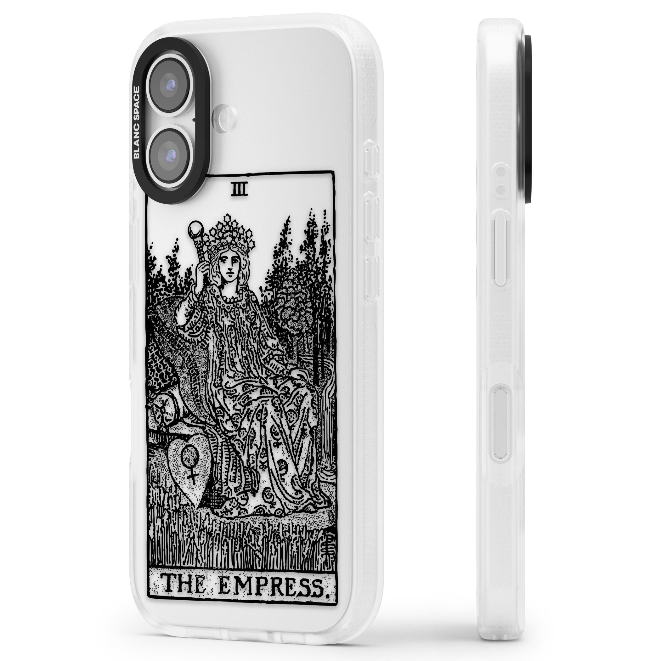 Personalised The Empress Tarot Card (Clear) iPhone 17 Impact Air Clear Phone Case Side Profile