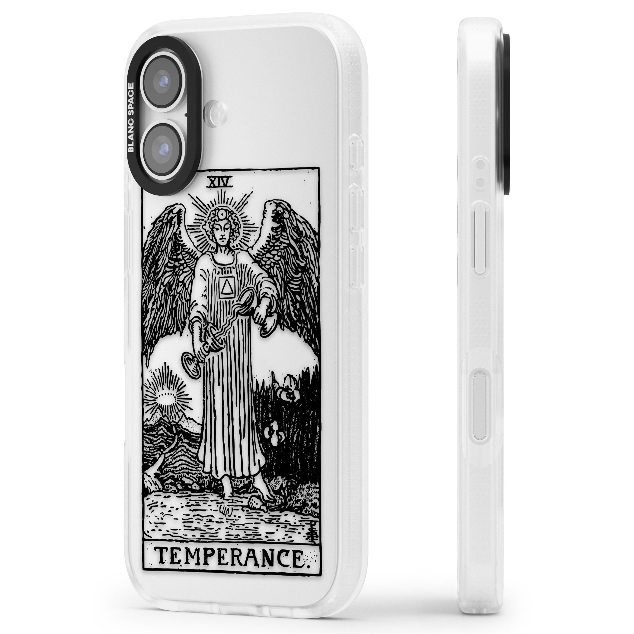 Personalised Temperance Tarot Card (Clear) iPhone 17 Impact Air Clear Phone Case Side Profile
