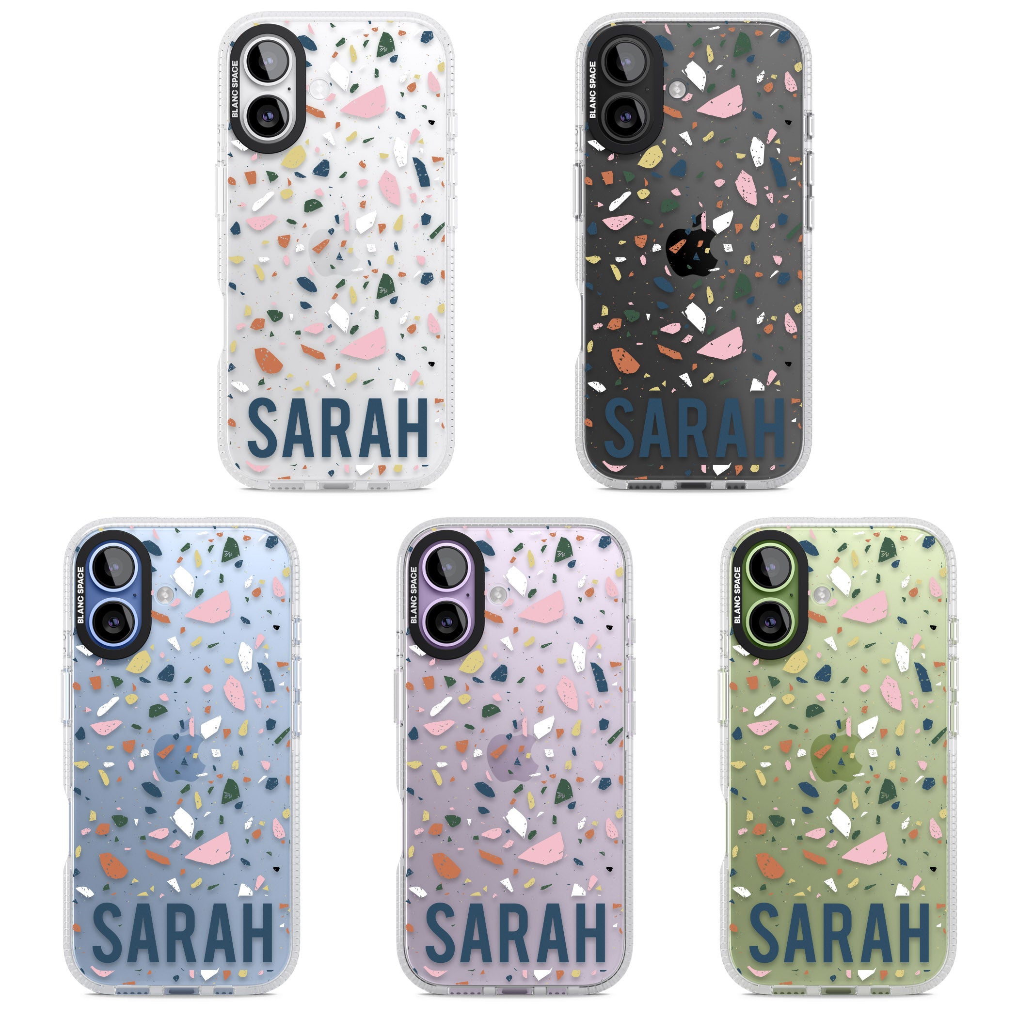 Personalised Terrazzo iPhone 17 Impact Air Clear Phone Case APT Impact Protection