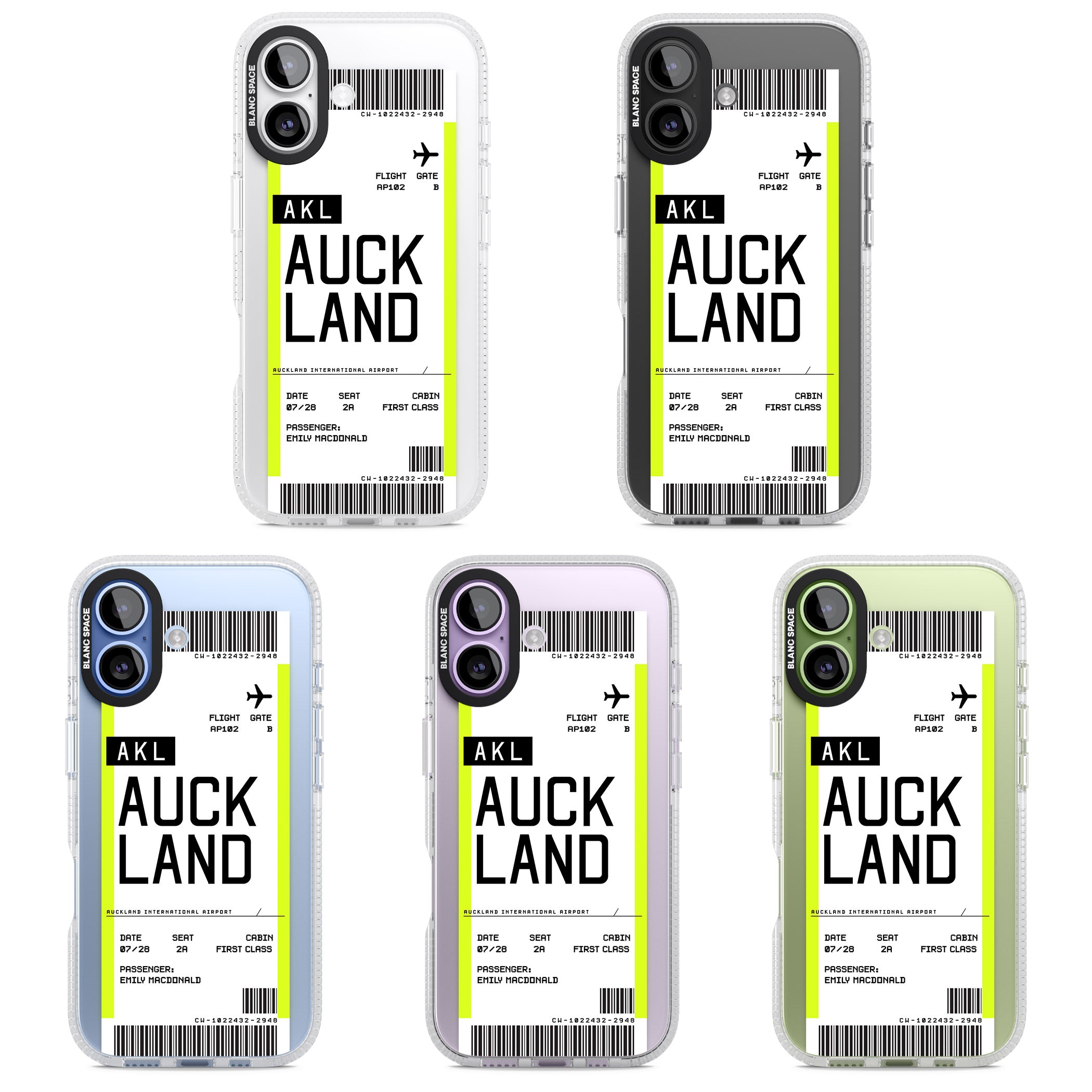 Personalised Auckland Boarding Pass iPhone 17 Impact Air Clear Phone Case APT Impact Protection