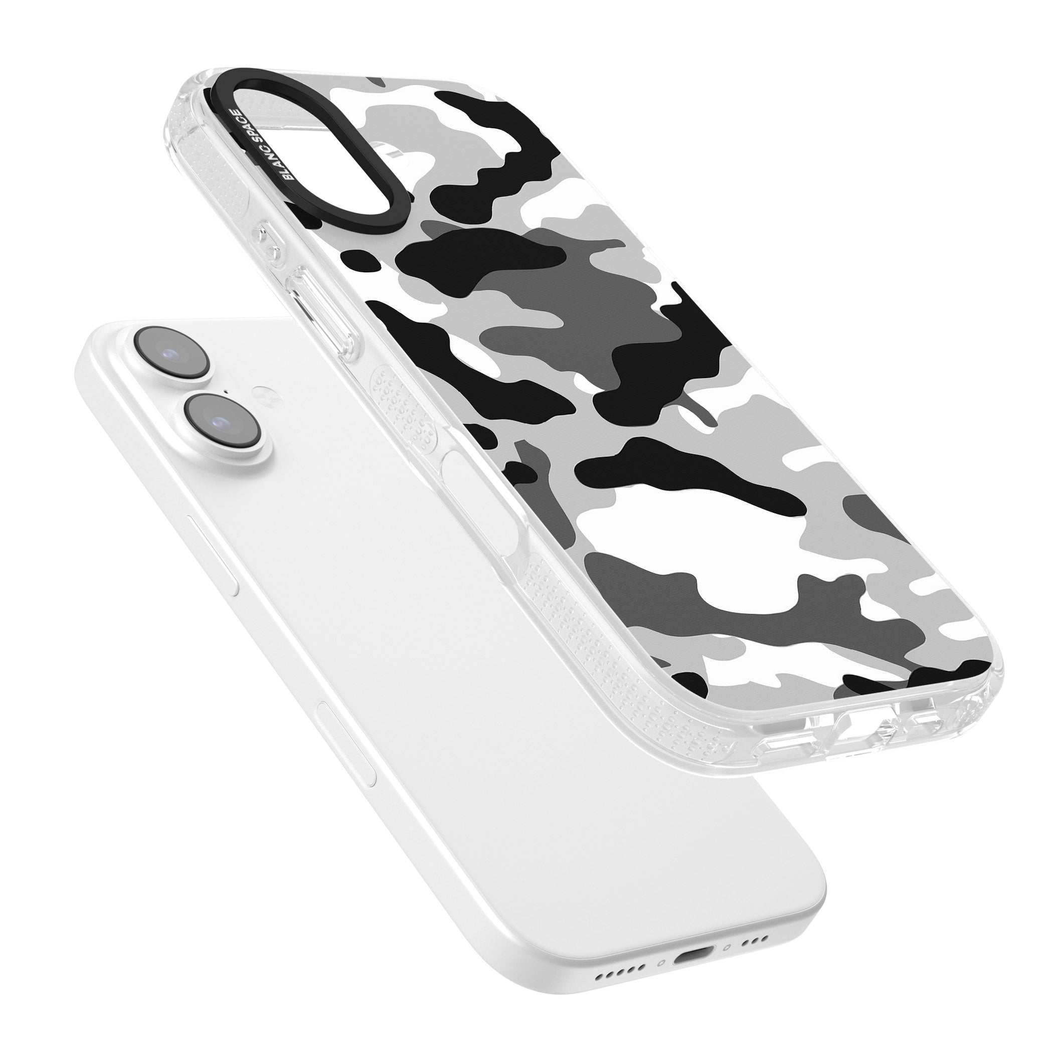 Grey Camo iPhone 17 Impact Air Clear Phone Case Colours