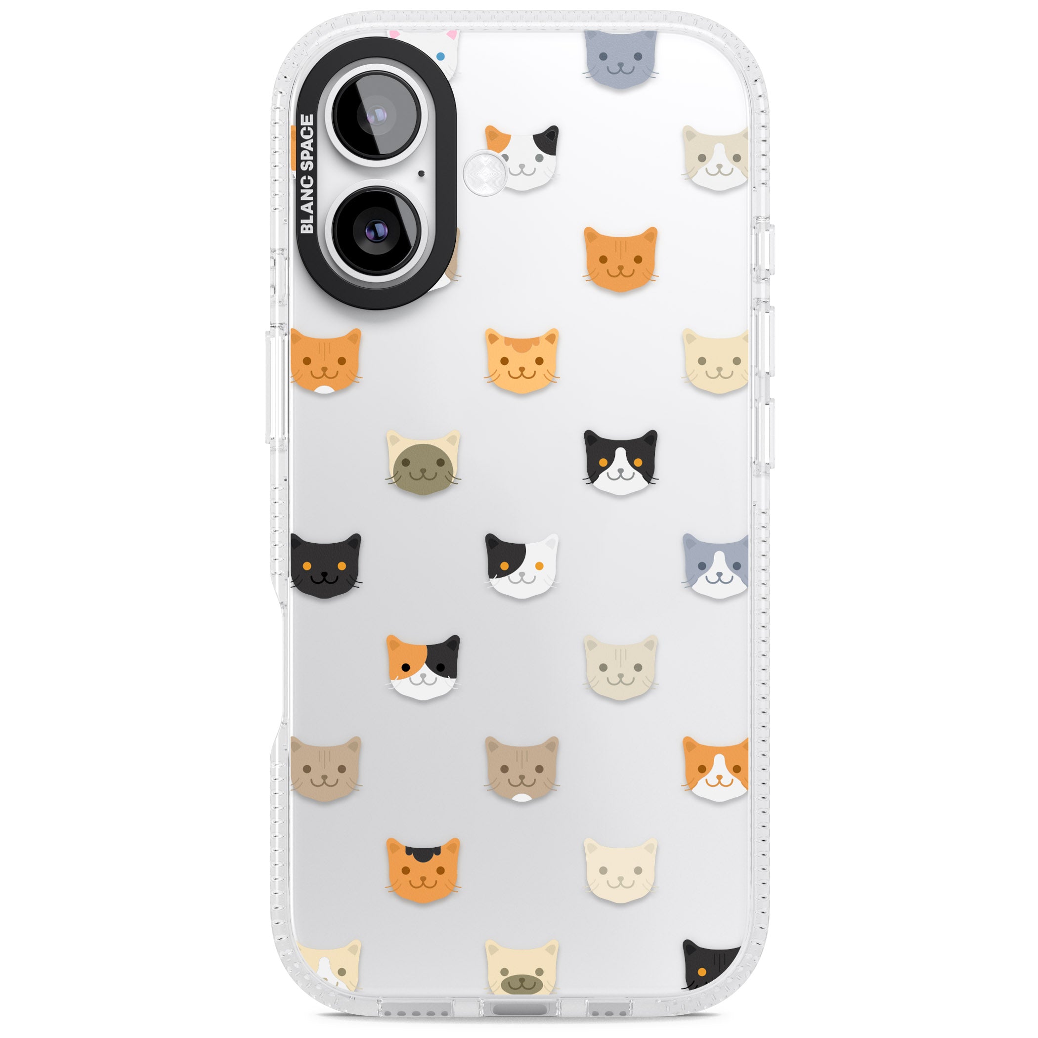Cute Cat Face Transparent iPhone 17 Impact Air Clear Phone Case