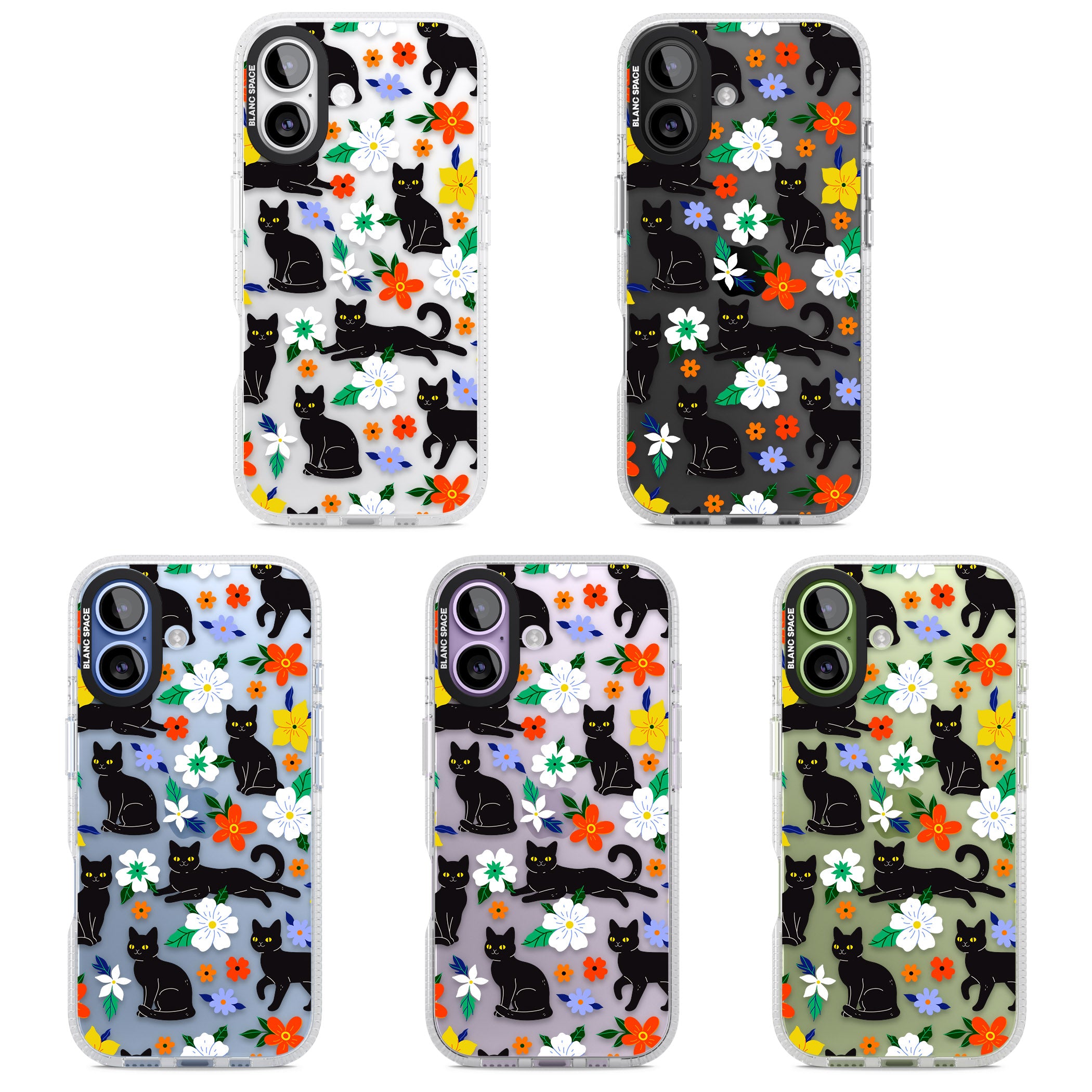 Cats Flowers iPhone 17 Impact Air Clear Phone Case APT Impact Protection