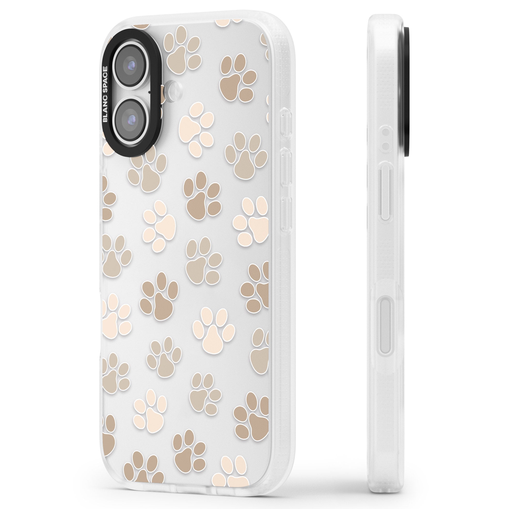 Paw Prints iPhone 17 Impact Air Clear Phone Case Side Profile