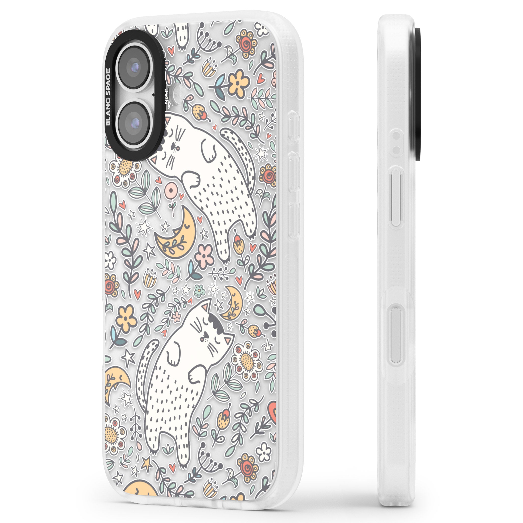 Sleeping Cat Pattern iPhone 17 Impact Air Clear Phone Case Side Profile