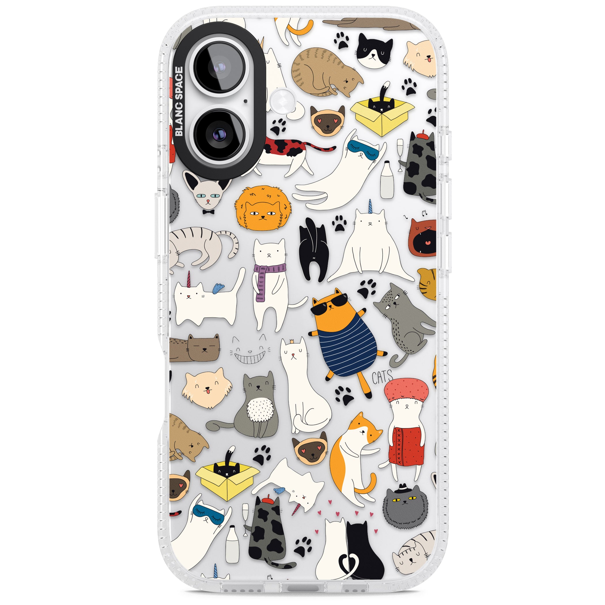 Cartoon Cat Collage iPhone 17 Impact Air Clear Phone Case