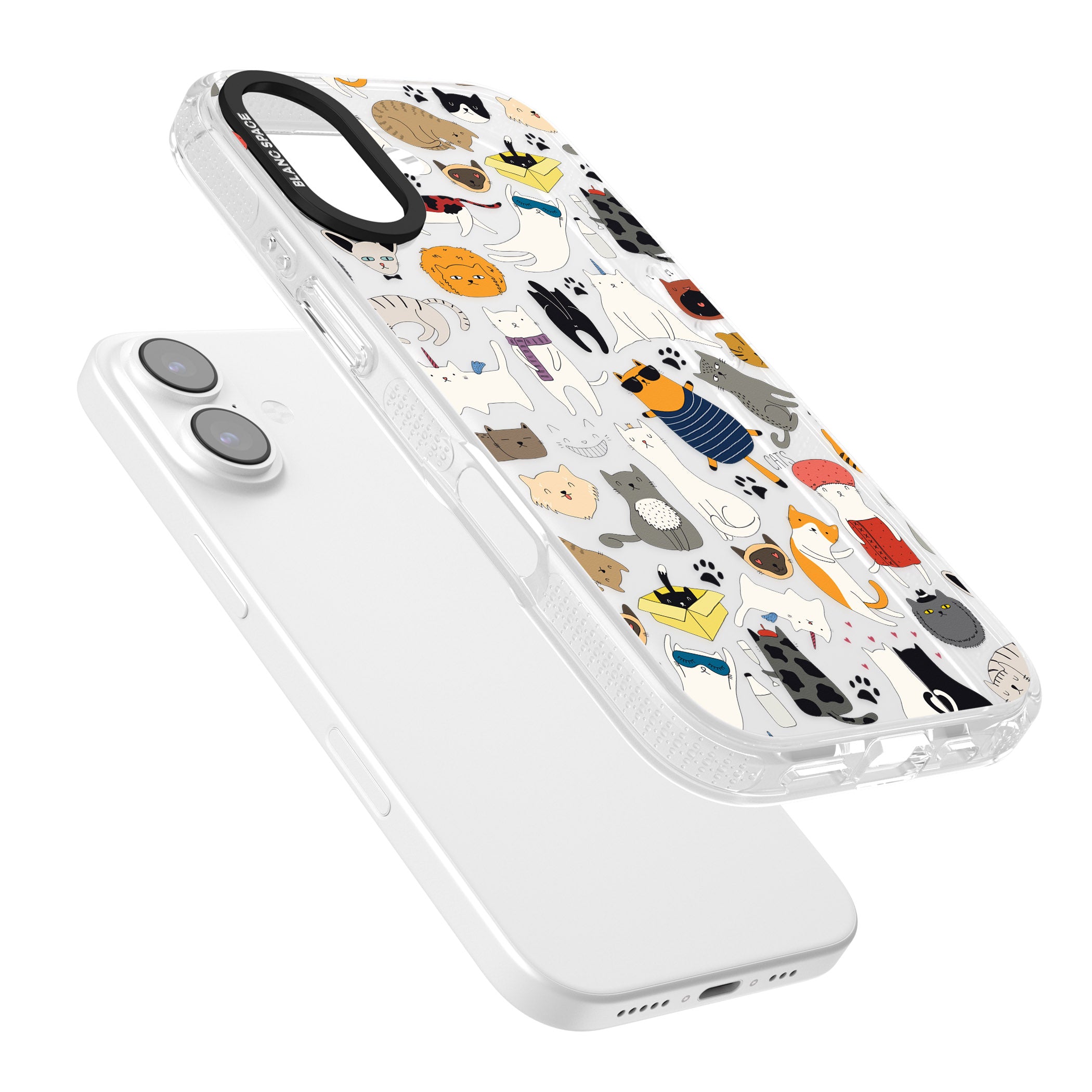 Cartoon Cat Collage iPhone 17 Impact Air Clear Phone Case Colours