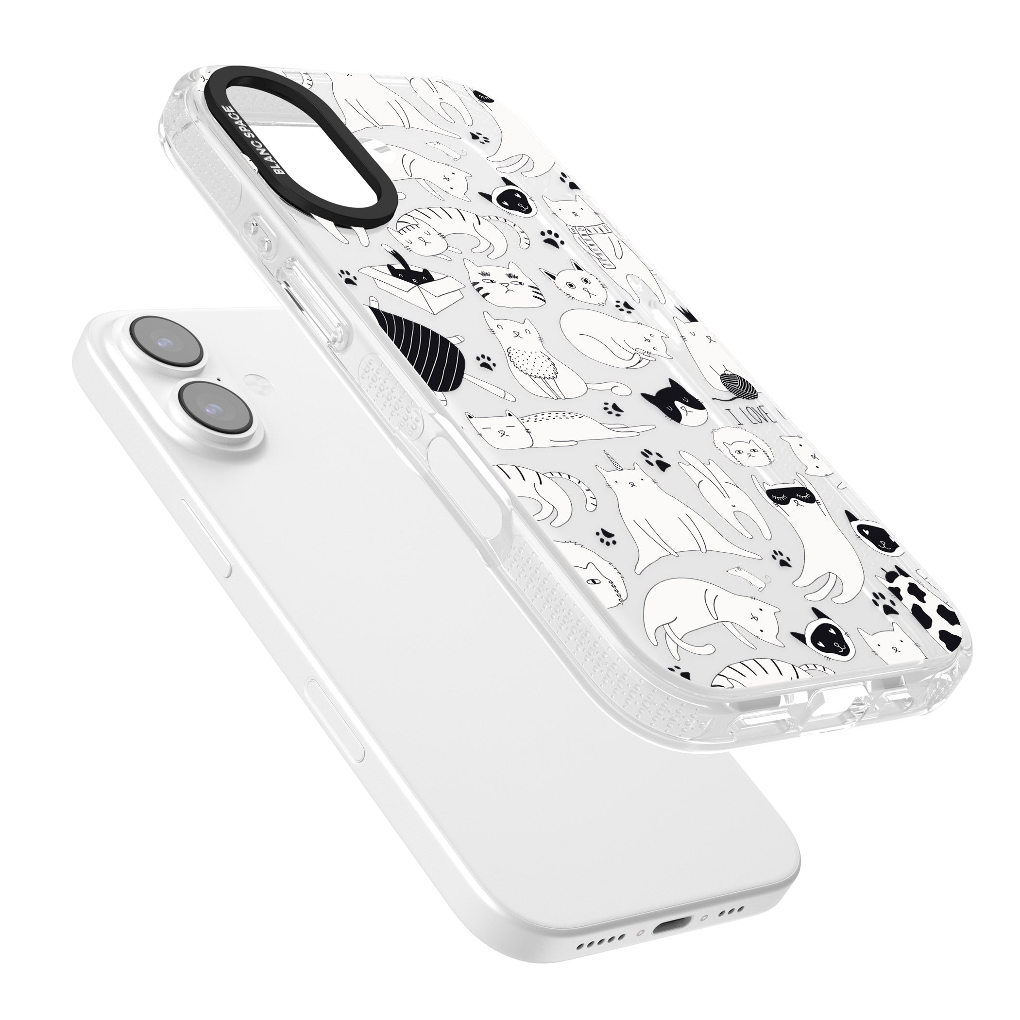 Cartoon Cat Collage Black & White iPhone 17 Impact Air Clear Phone Case Colours