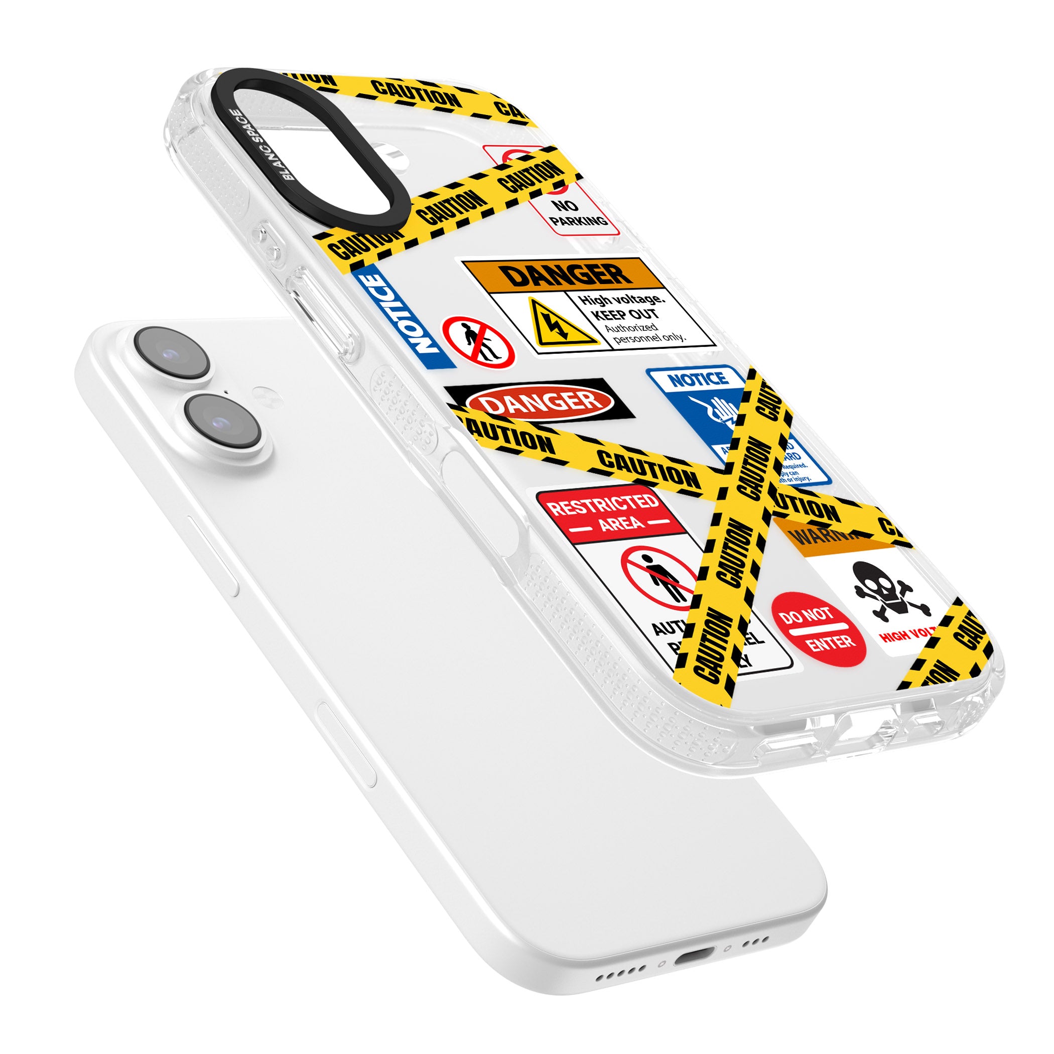 Caution Sign iPhone 17 Impact Air Clear Phone Case Colours