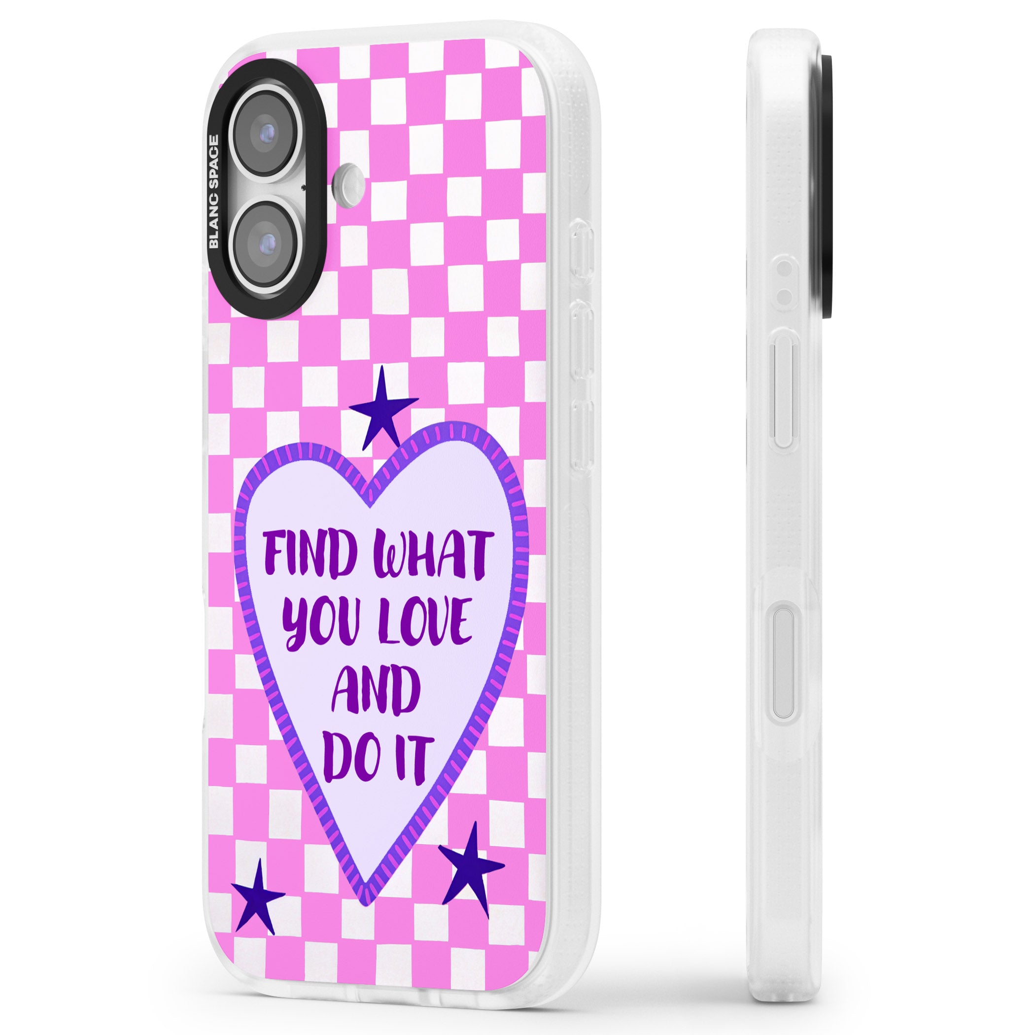 Find What You Love iPhone 17 Impact Air Clear Phone Case Side Profile