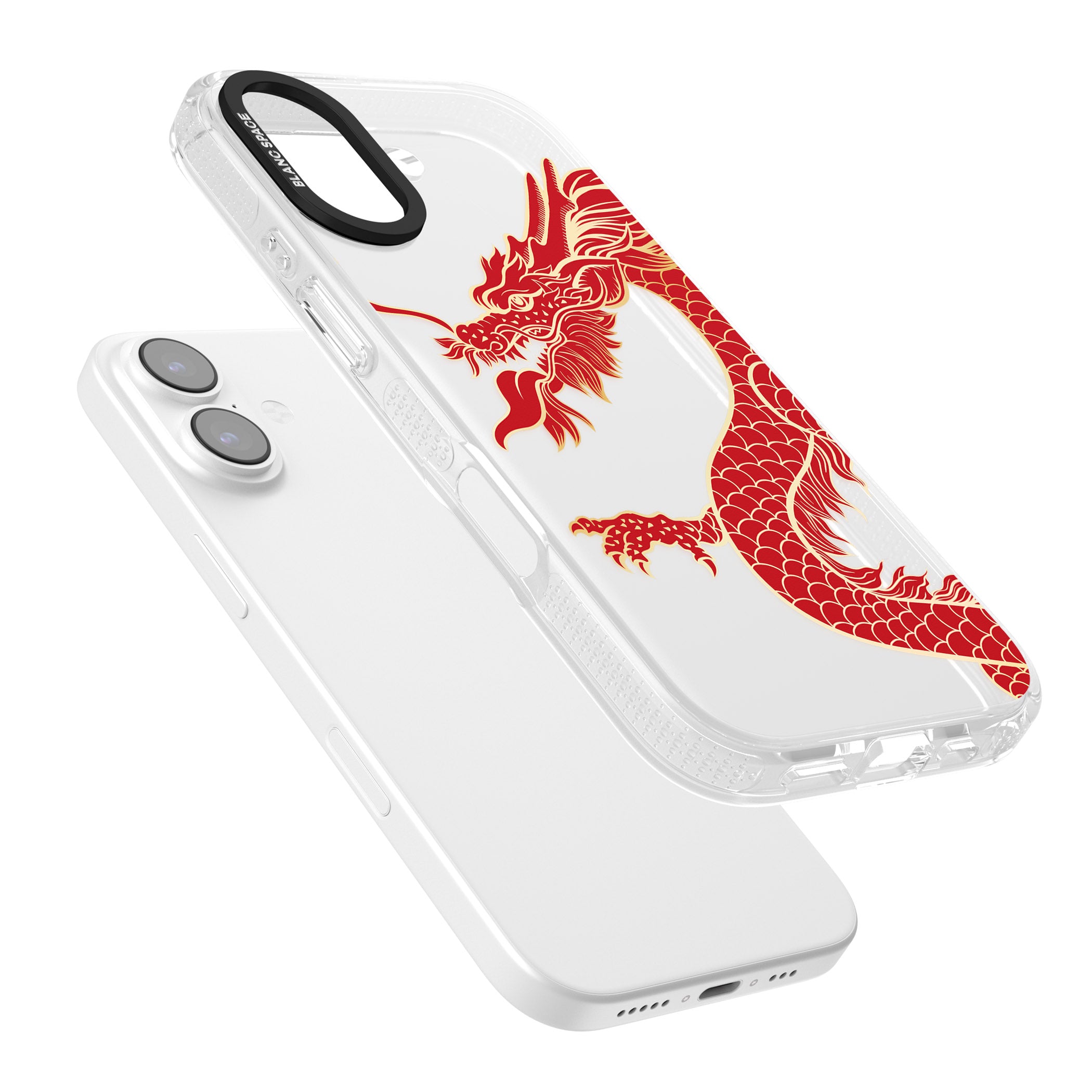 Large Red Dragon iPhone 17 Impact Air Clear Phone Case Colours