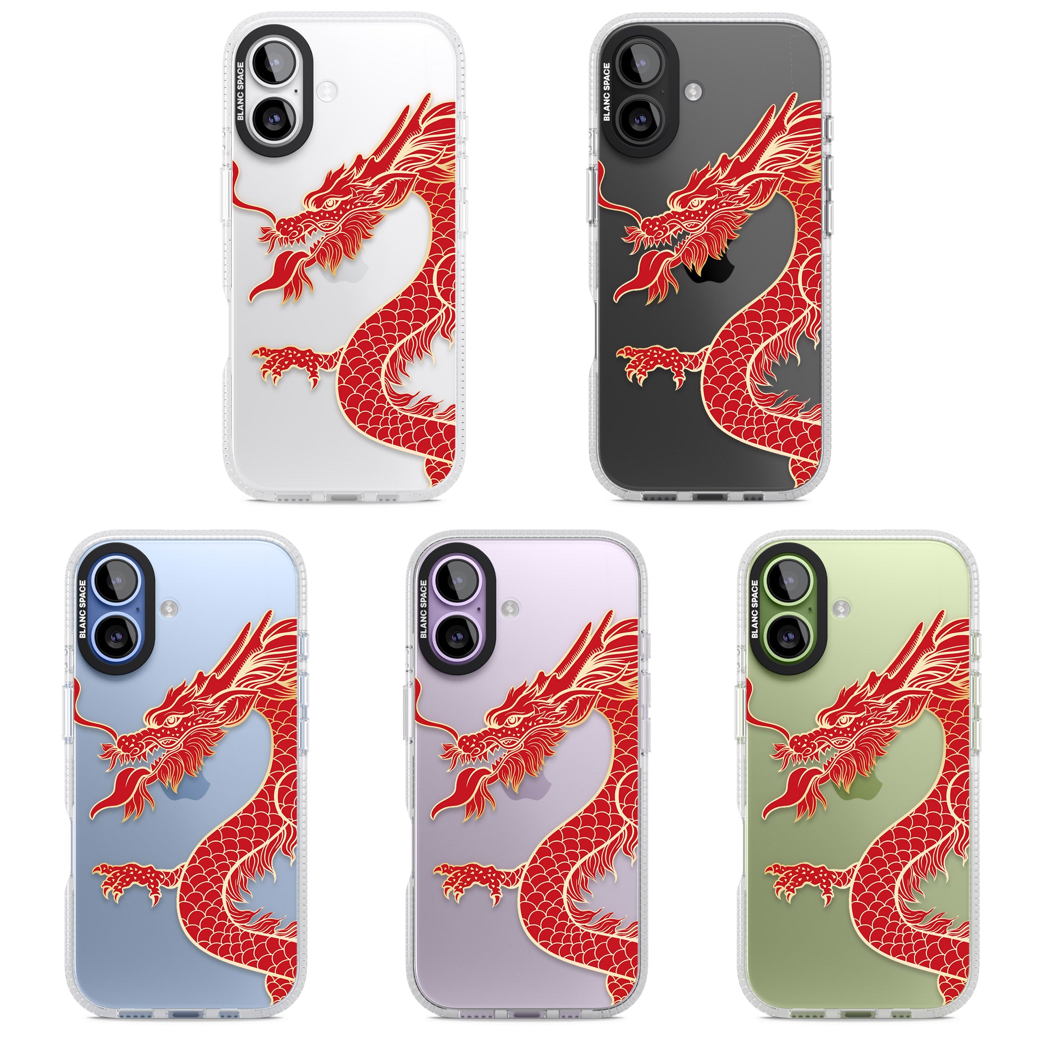 Large Red Dragon iPhone 17 Impact Air Clear Phone Case APT Impact Protection