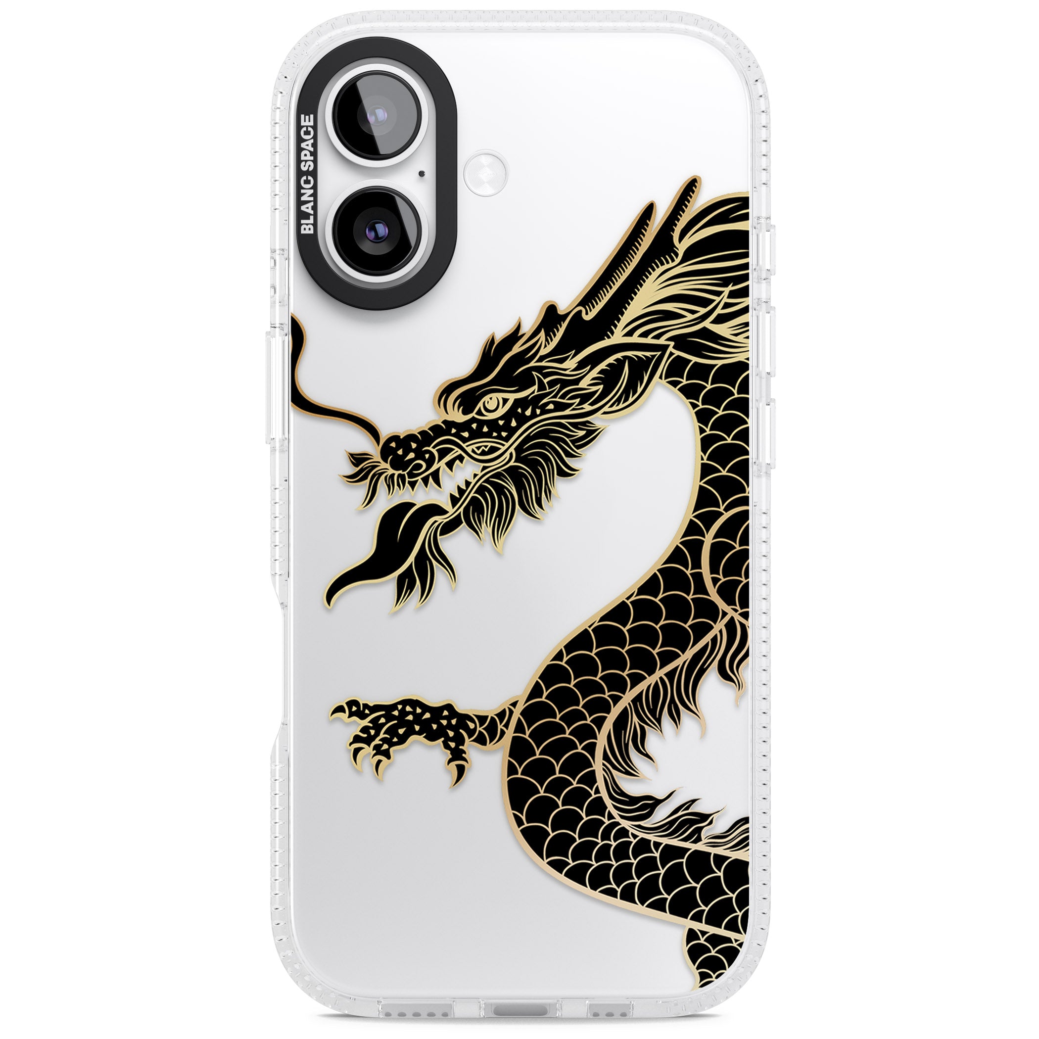 Large Black Dragon iPhone 17 Impact Air Clear Phone Case