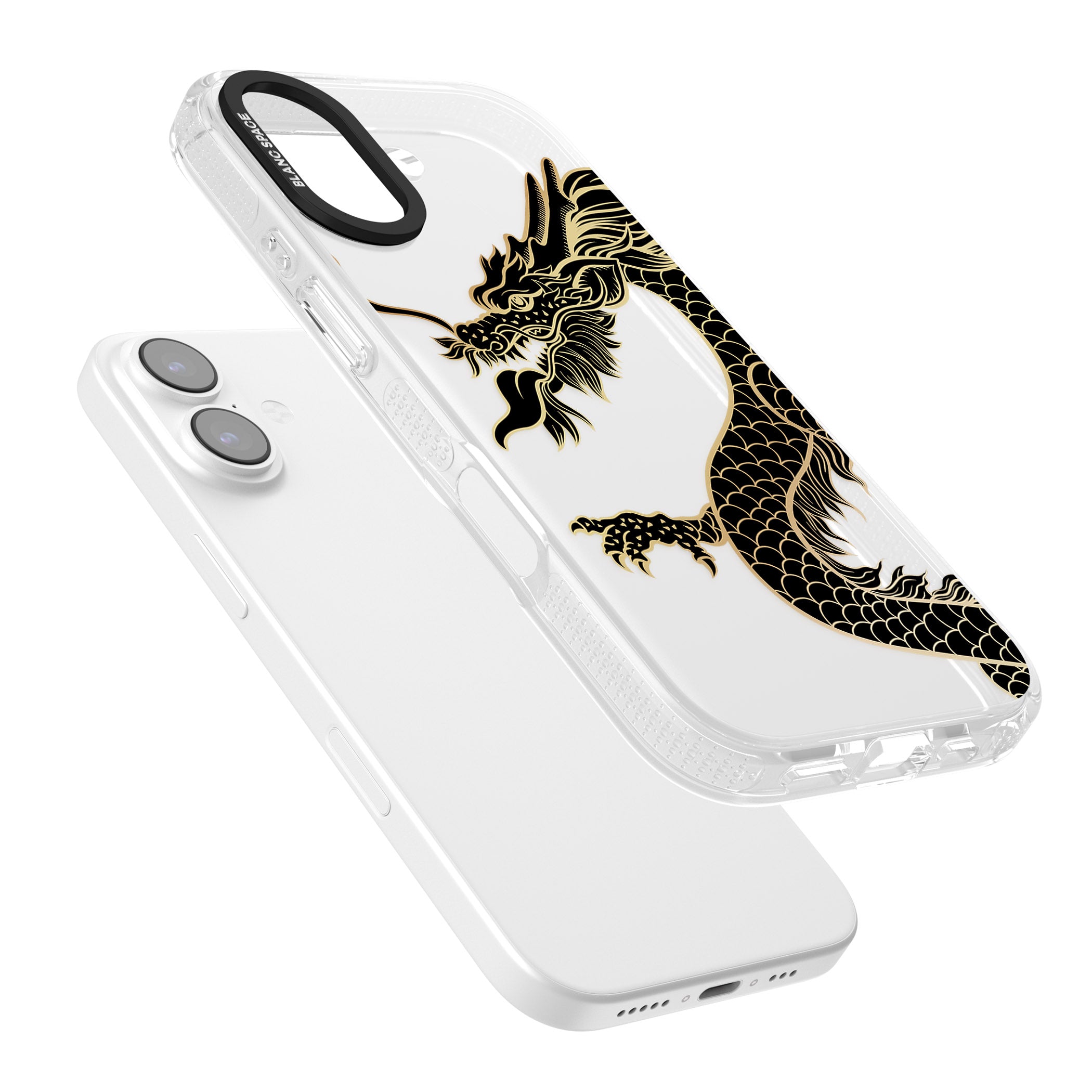 Large Black Dragon iPhone 17 Impact Air Clear Phone Case Colours