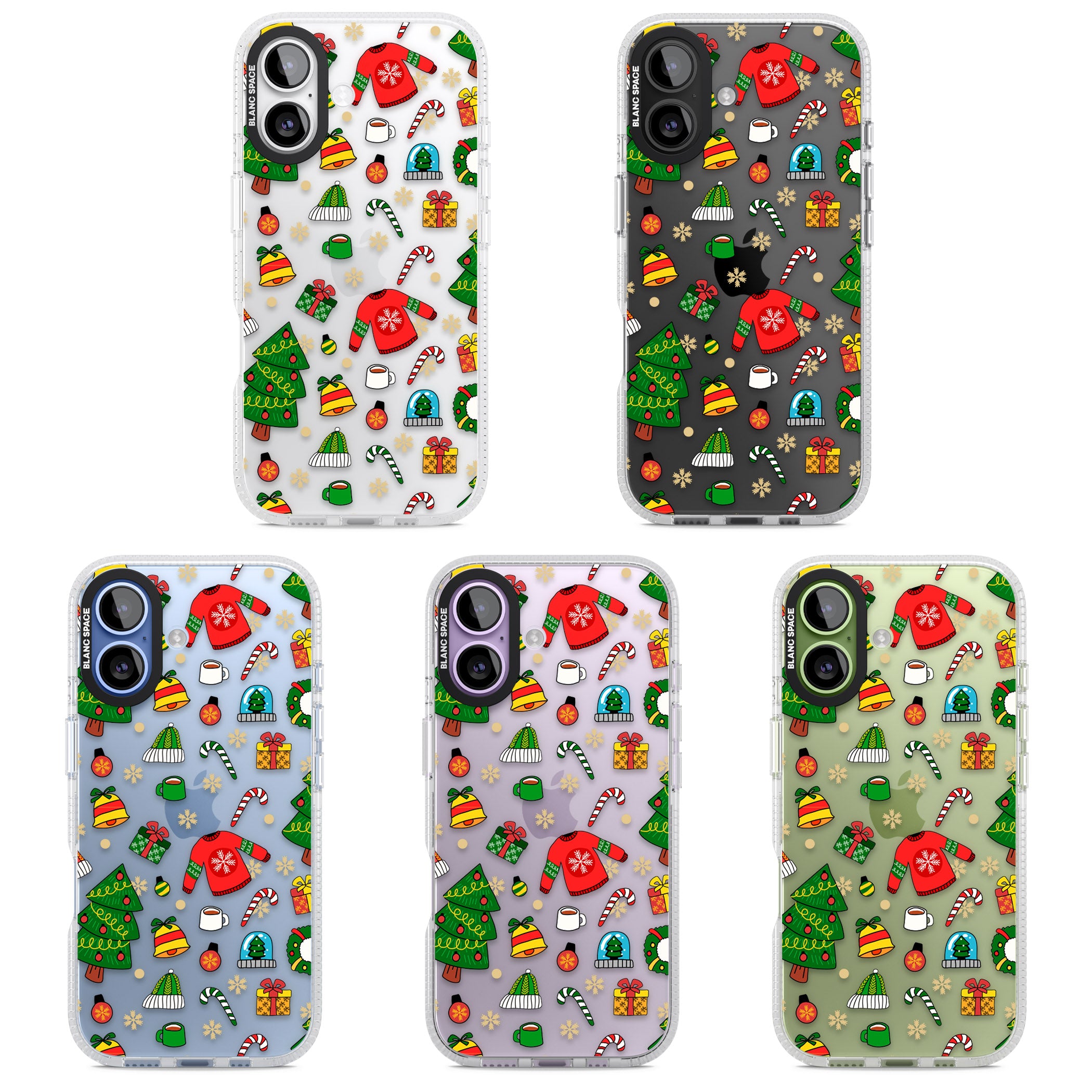 Christmas Mixture Pattern iPhone 17 Impact Air Clear Phone Case APT Impact Protection
