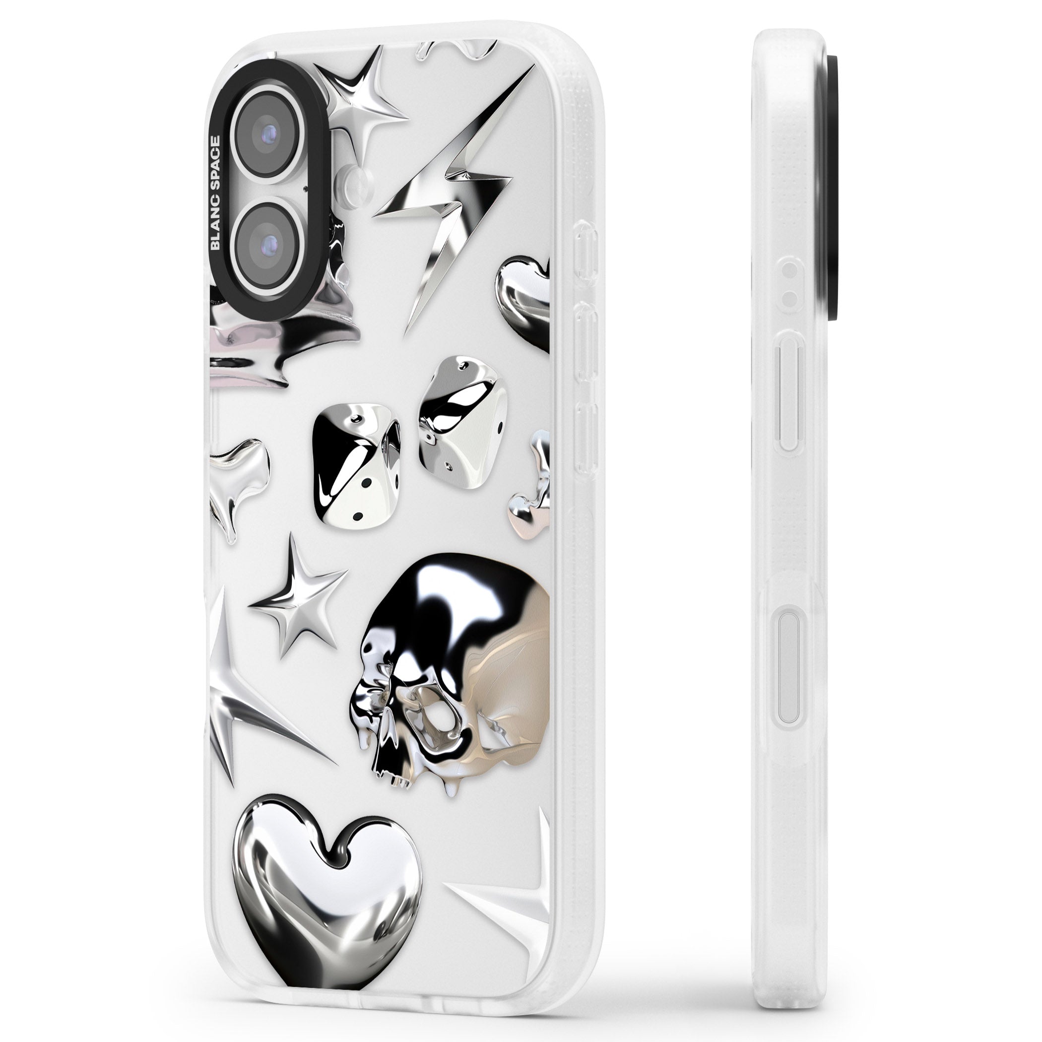 Chromed iPhone 17 Impact Air Clear Phone Case Side Profile